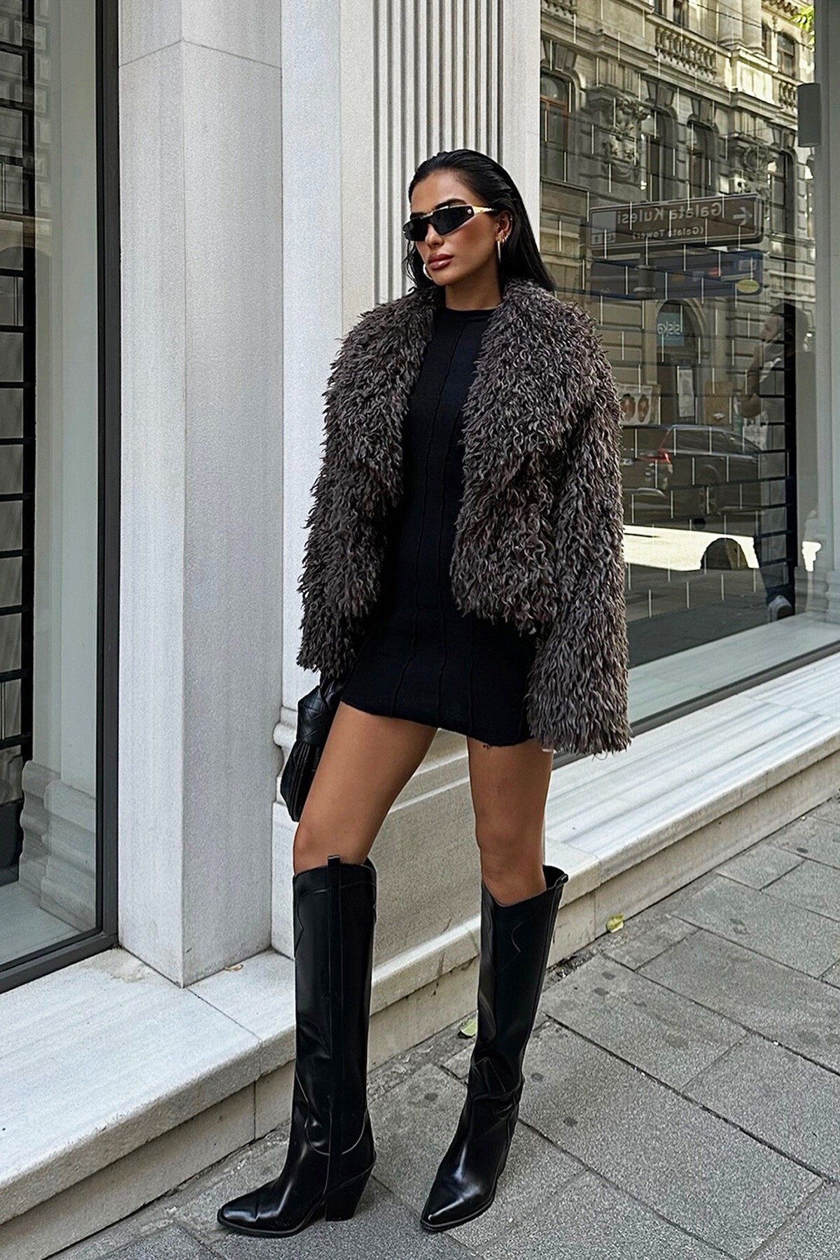 Antrasit Suni Kürk Kaban