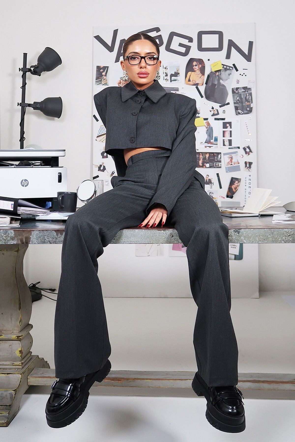 Antrasit Ceket Ve Pantolon Takım