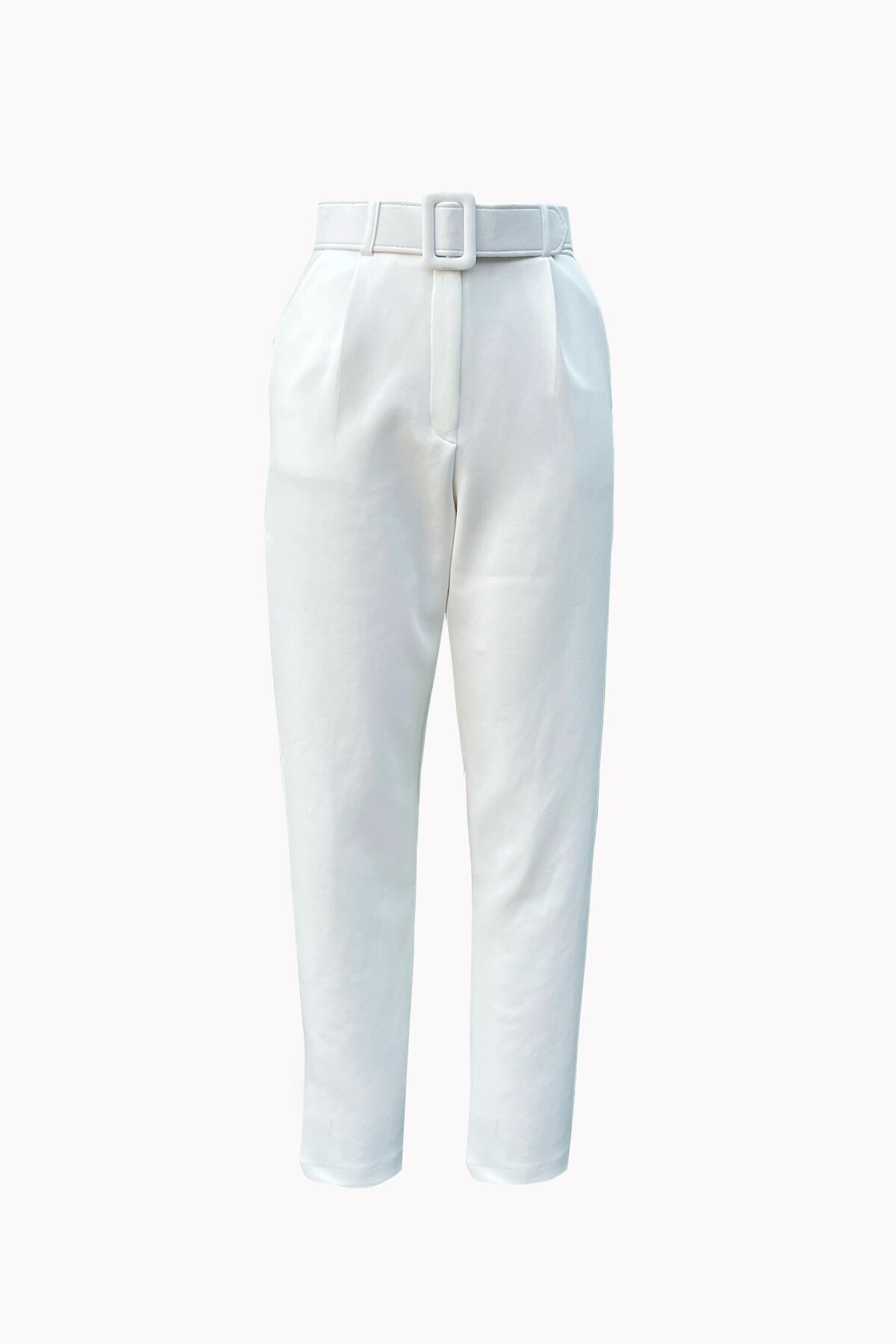 Beyaz Kemerli Pantolon