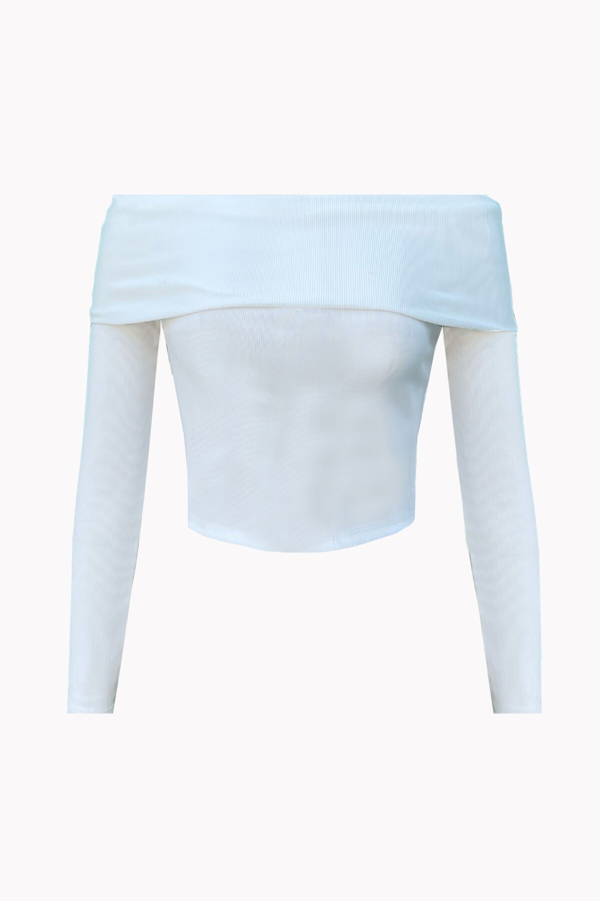 Beyaz Madonna Yaka Önü Düğmeli Bluz