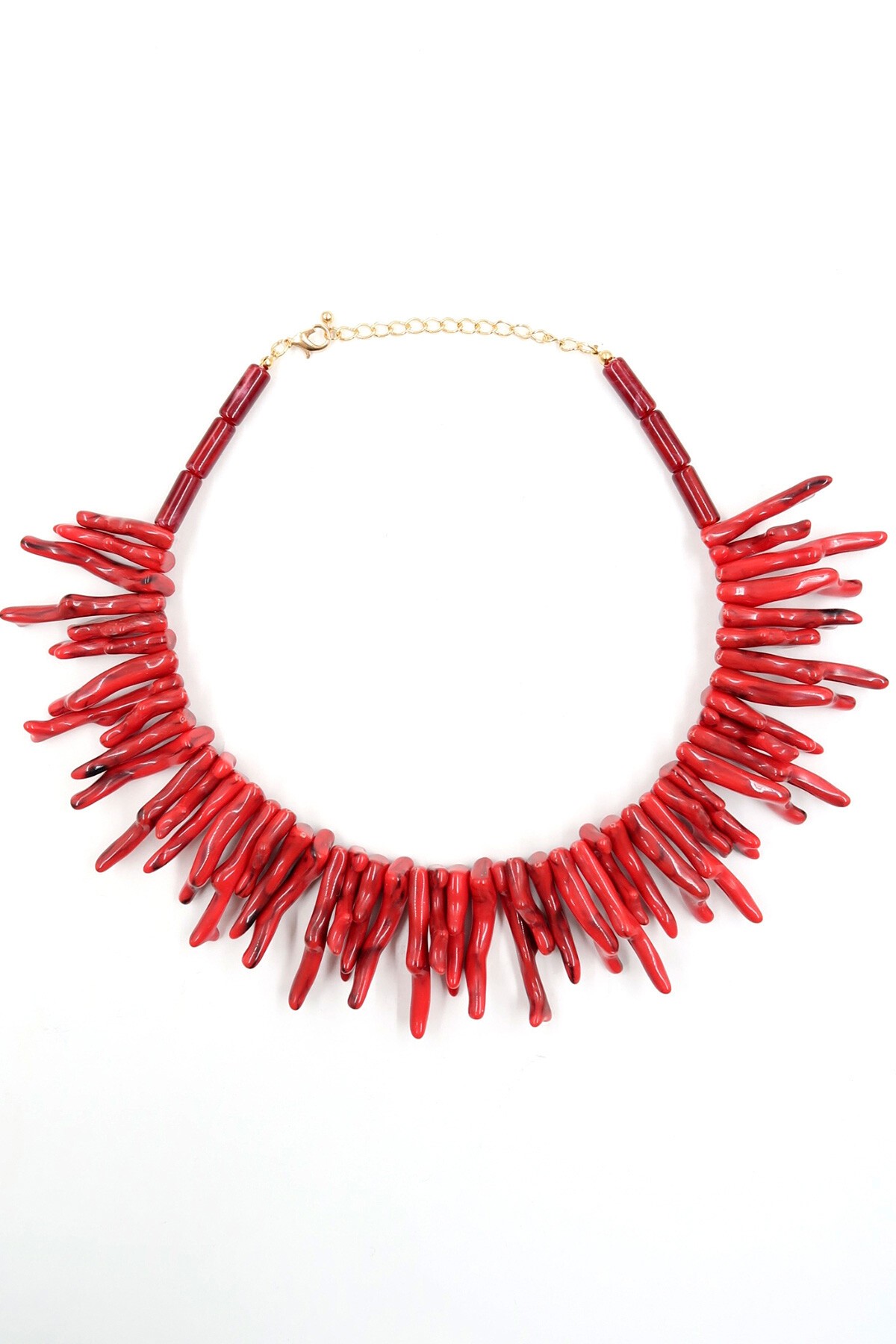 Bordo Bohem Kemik Tasarım Kolye