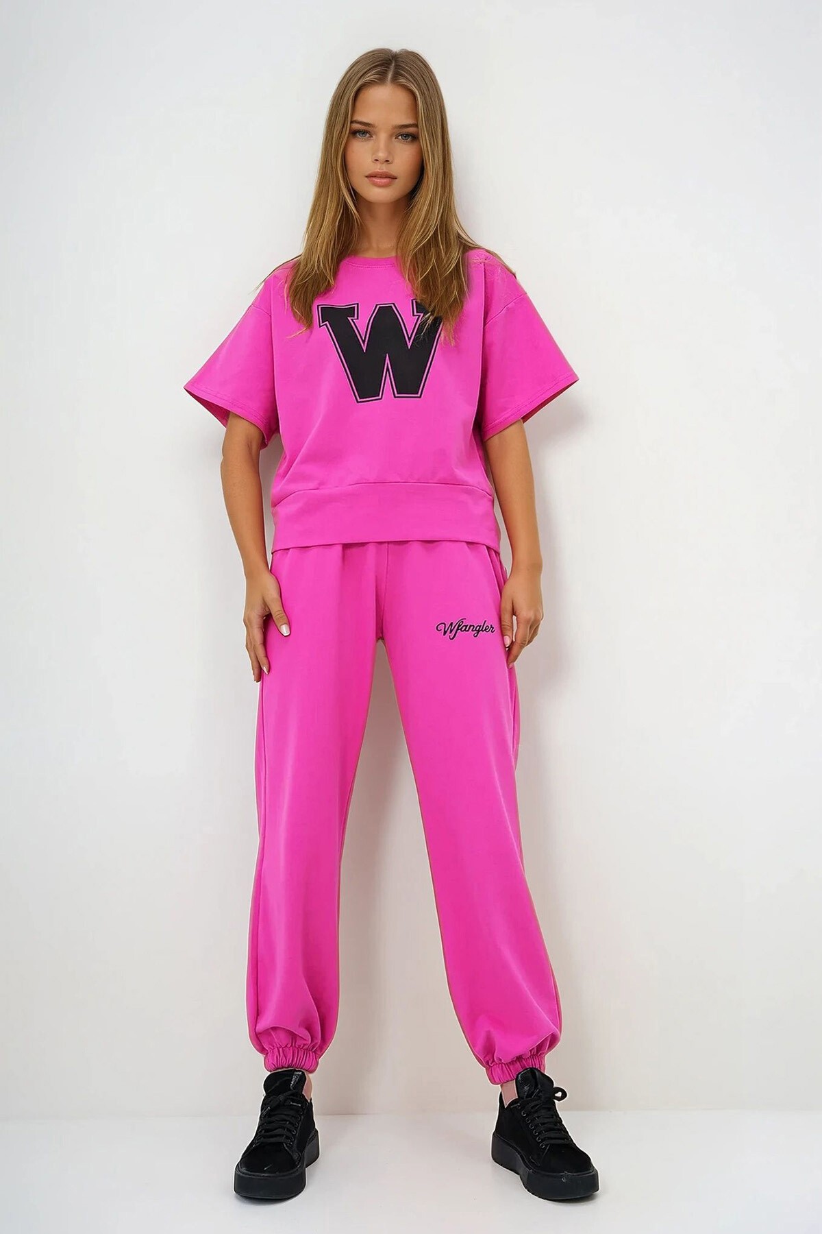 Fuşya W Baskılı Eşofman Takımı