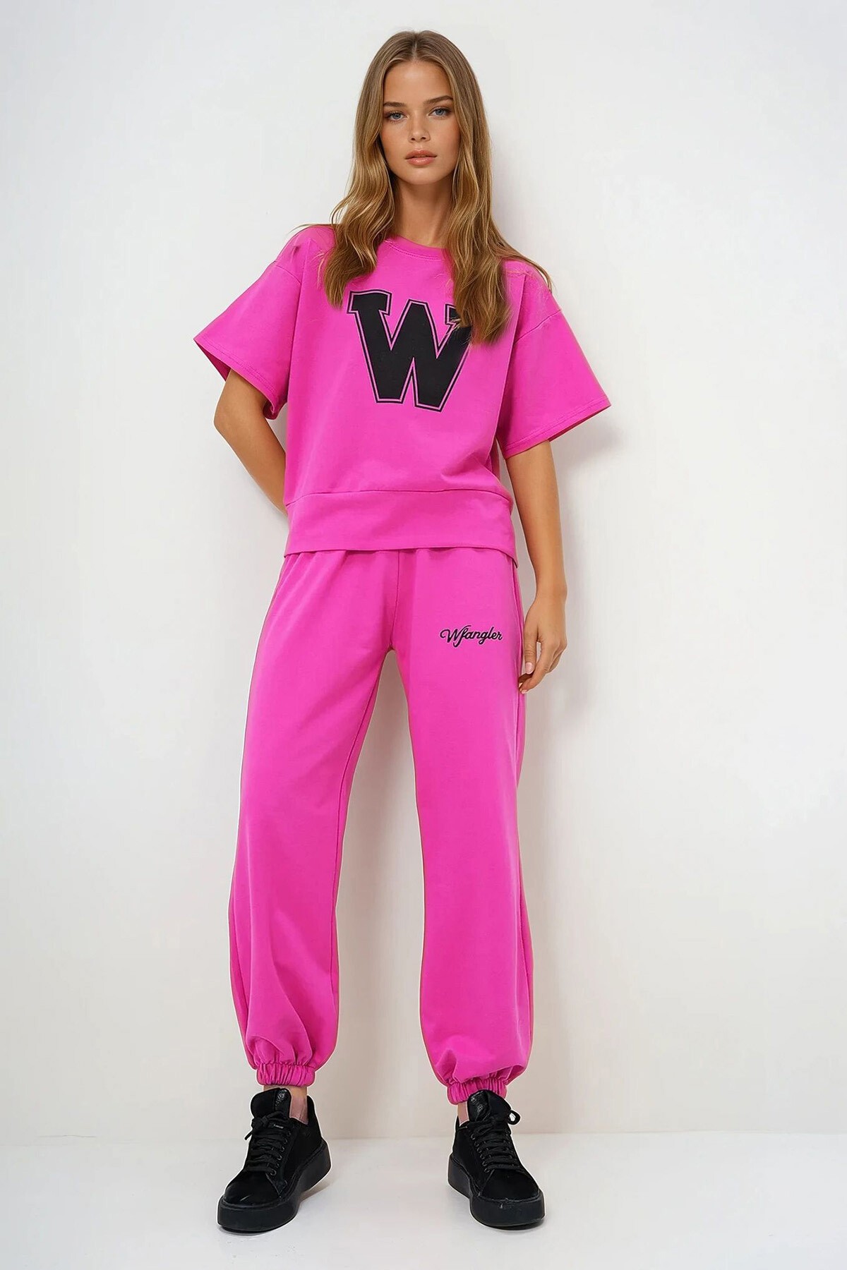 Fuşya W Baskılı Eşofman Takımı