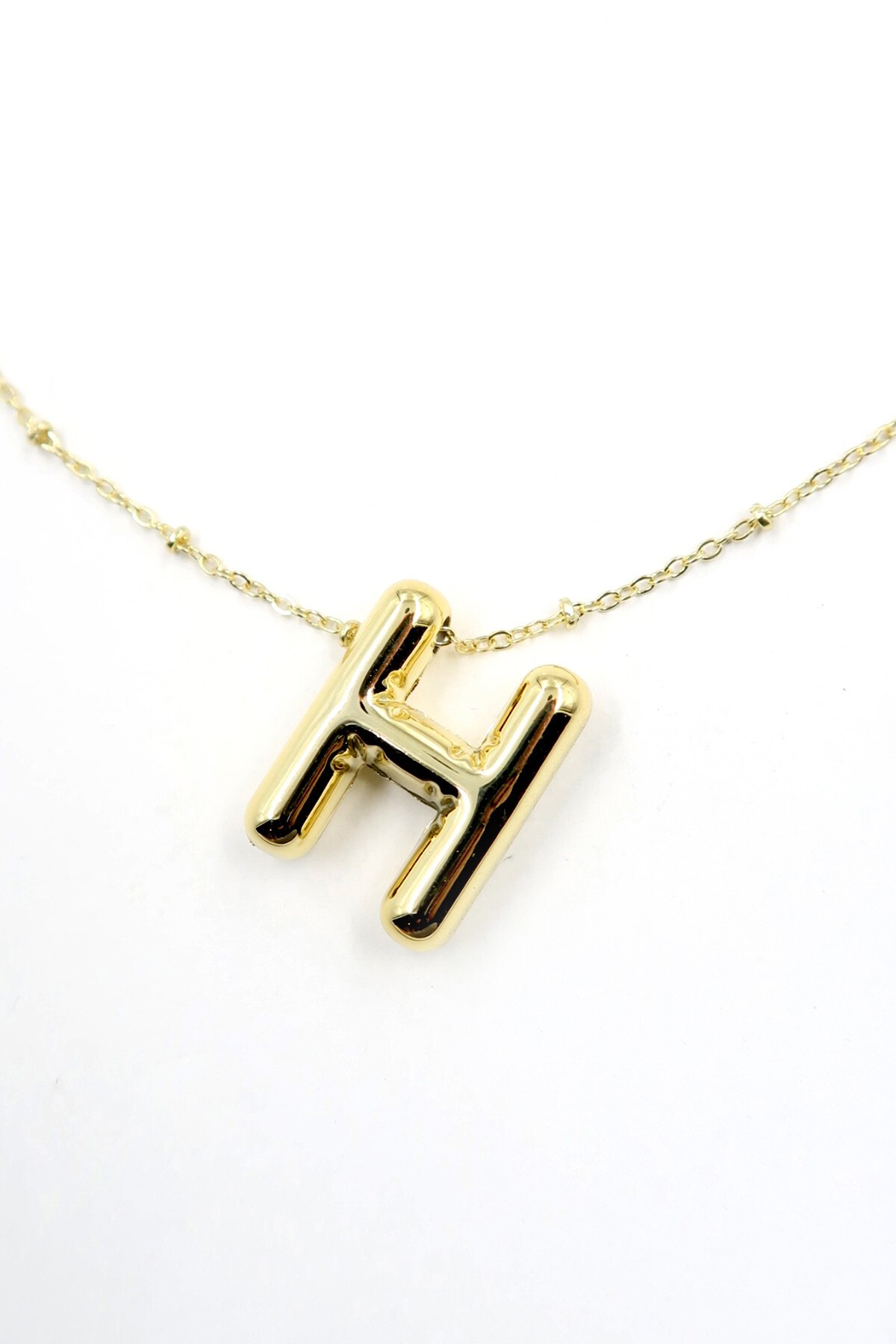 Gold 3 Boyutlu H Harfi Gold Kolye