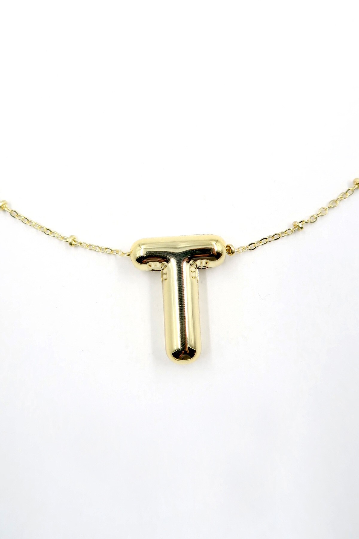 Gold 3 Boyutlu T Harfi Gold Kolye