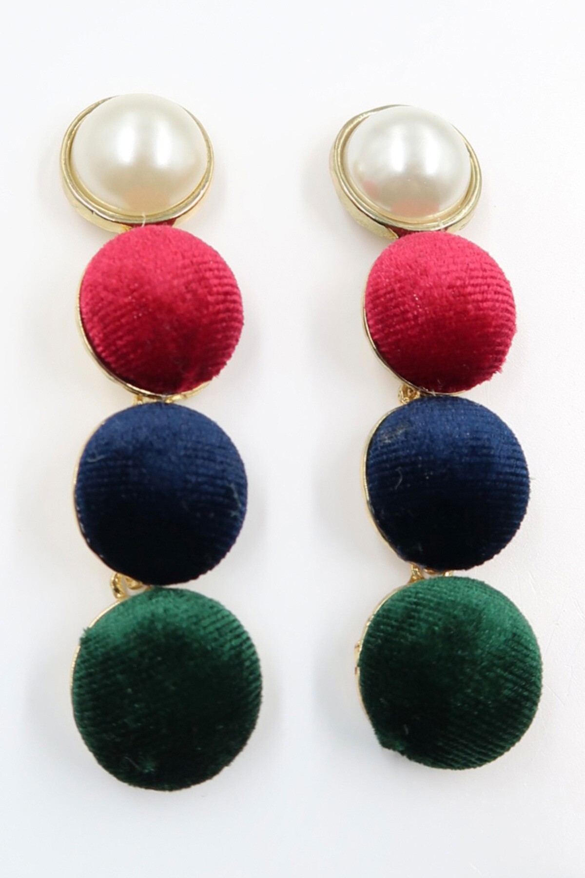 Gold Gold Detaylı Sallantılı Kadife Küpe