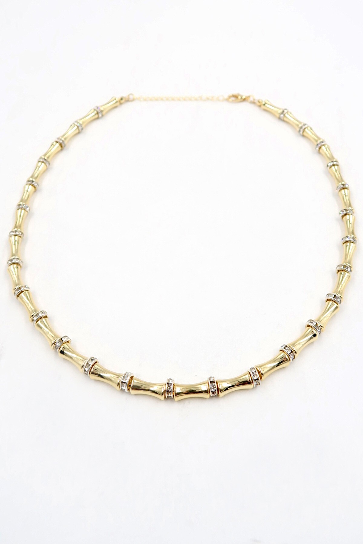 Gold Zirkon Taşlı Sıralı Zincir Kolye