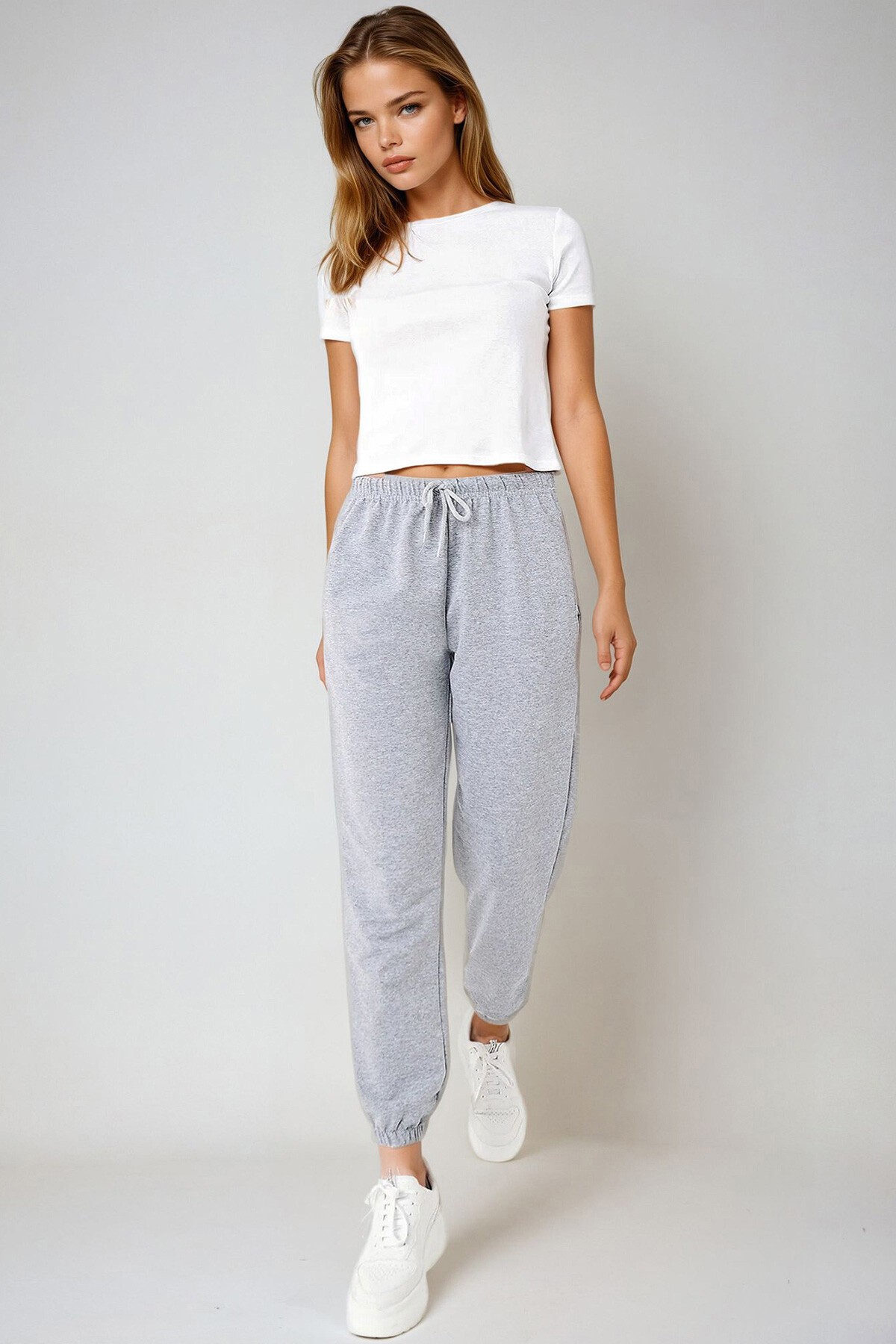 Grimelanj Paçası Lastikli İki İplik Eşofman Altı