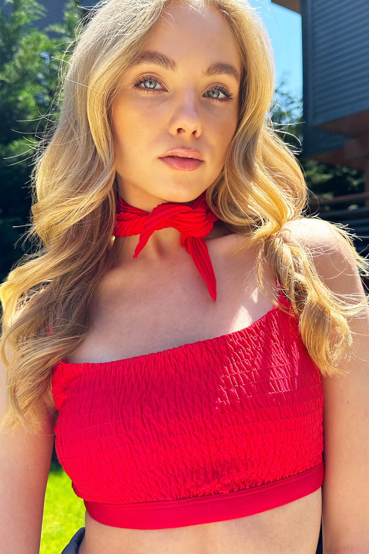 Kırmızı Piliseli Fular