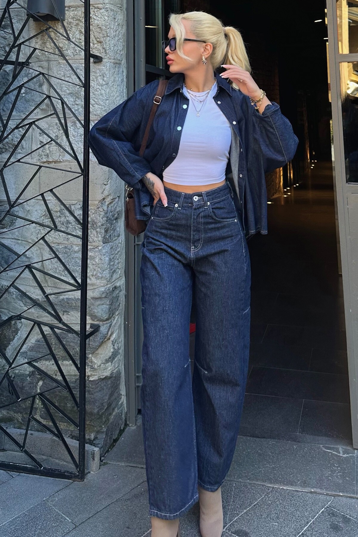 Lacivert 5 Cepli Baggy Jean