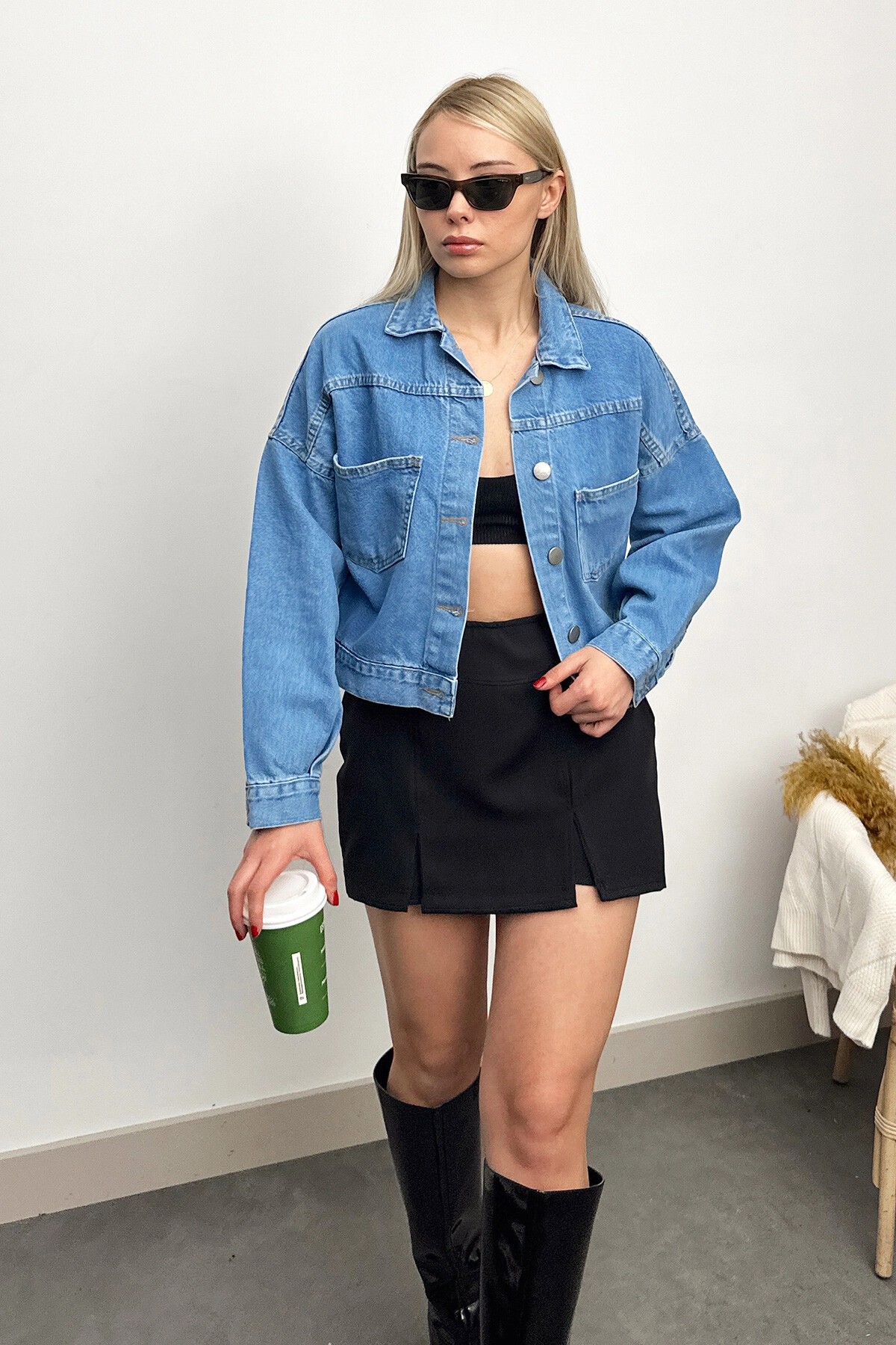 Mavi Crop Denım Ceket