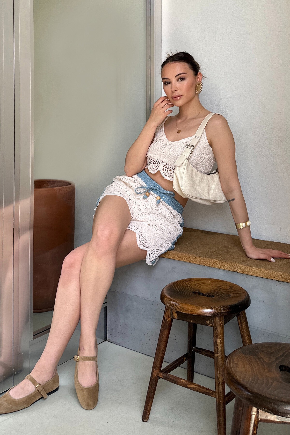 Mix Şort Bluz Ve Çanta - Golden Hour V00003