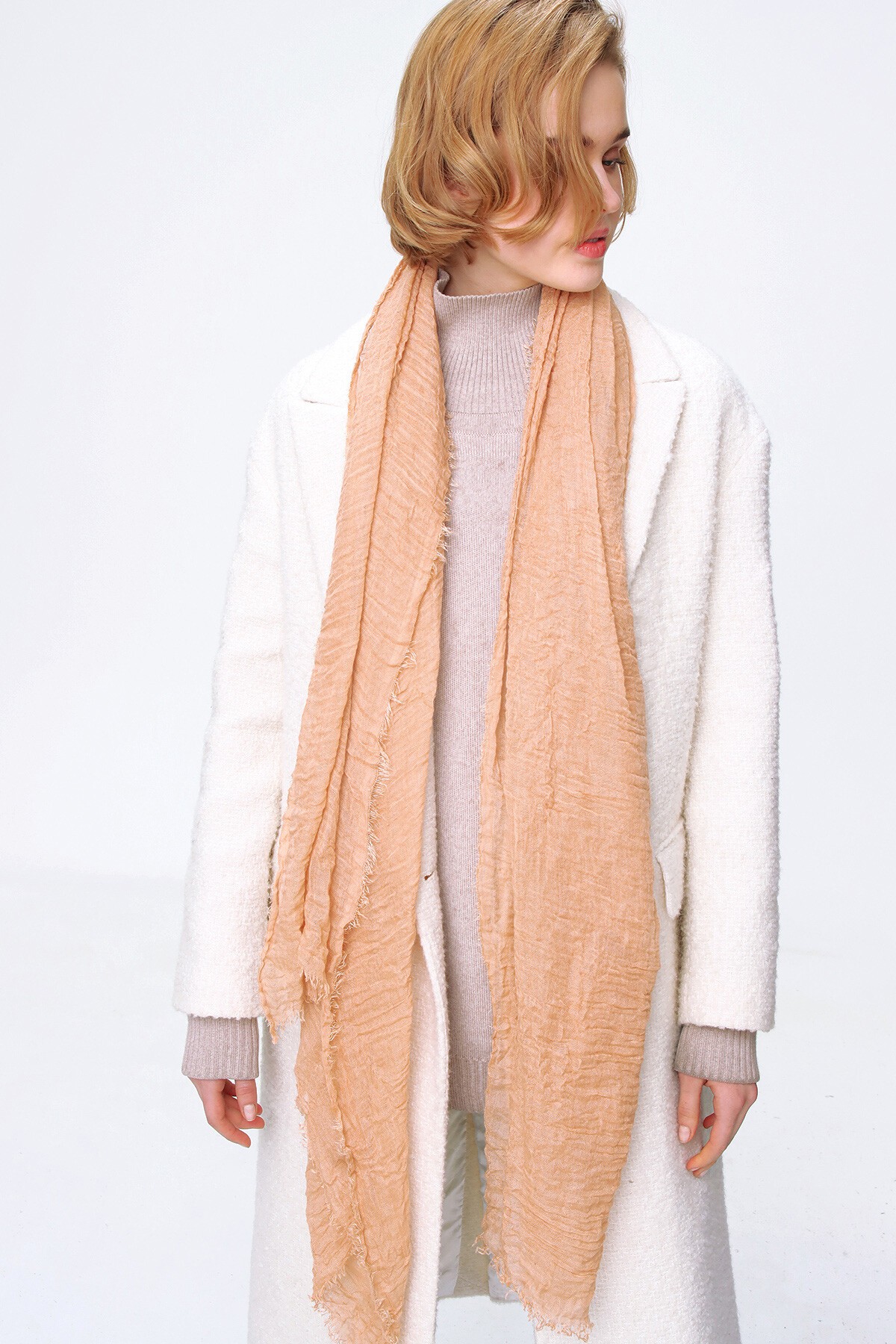 Pudra Püsküllü Şal