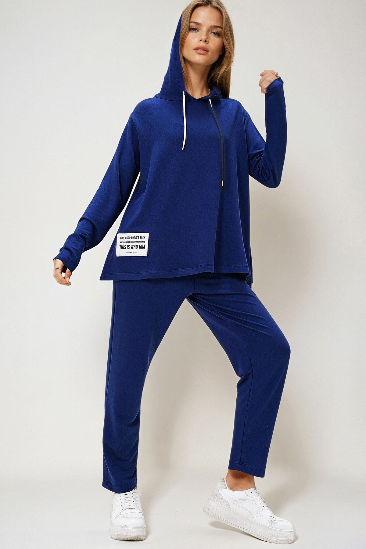 Saks Arma Detaylı Kapüşonlu İki İplik Eşofman Takım