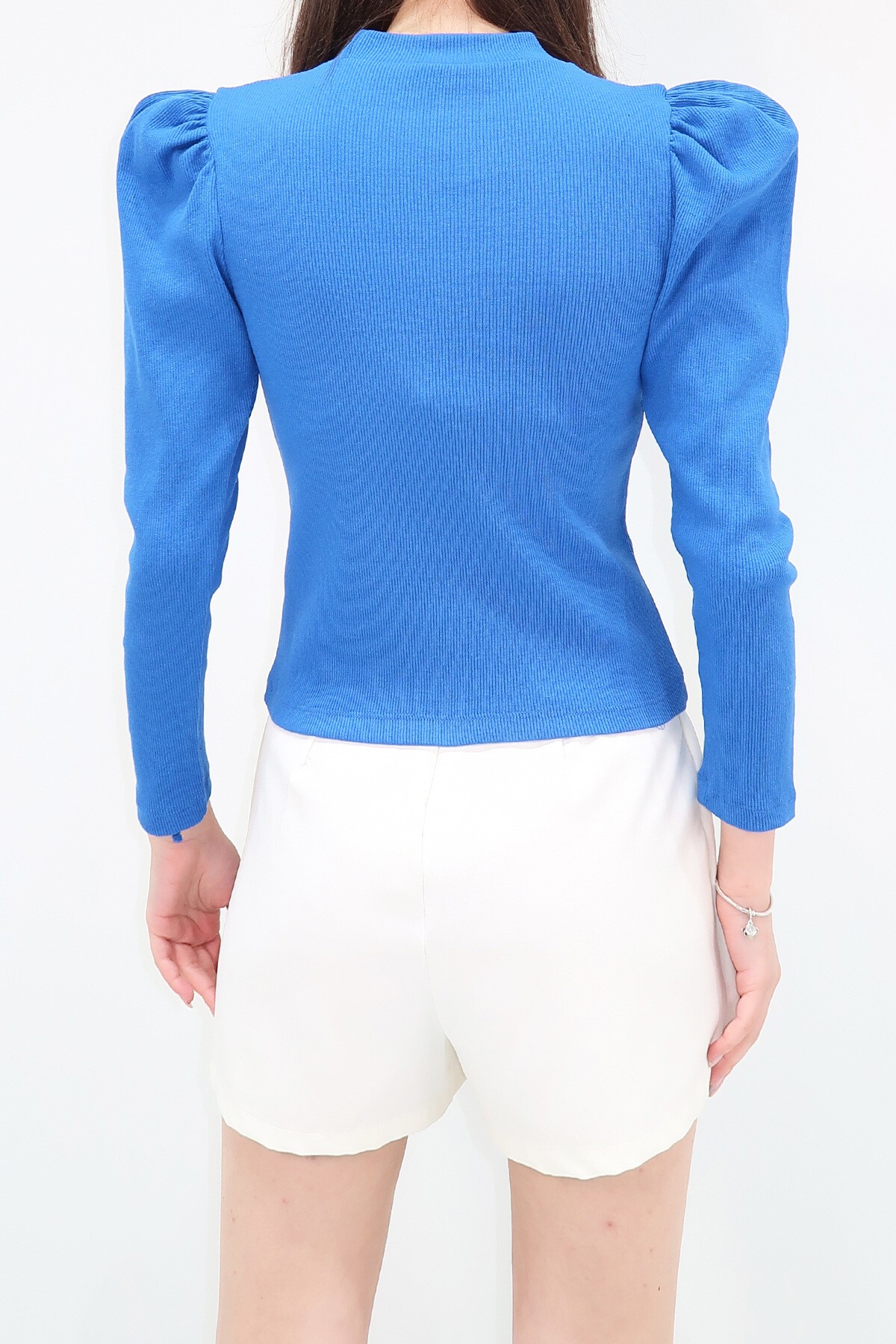 Saks Prenses Kol Yarım Balıkçı Kaşkorse Bluz