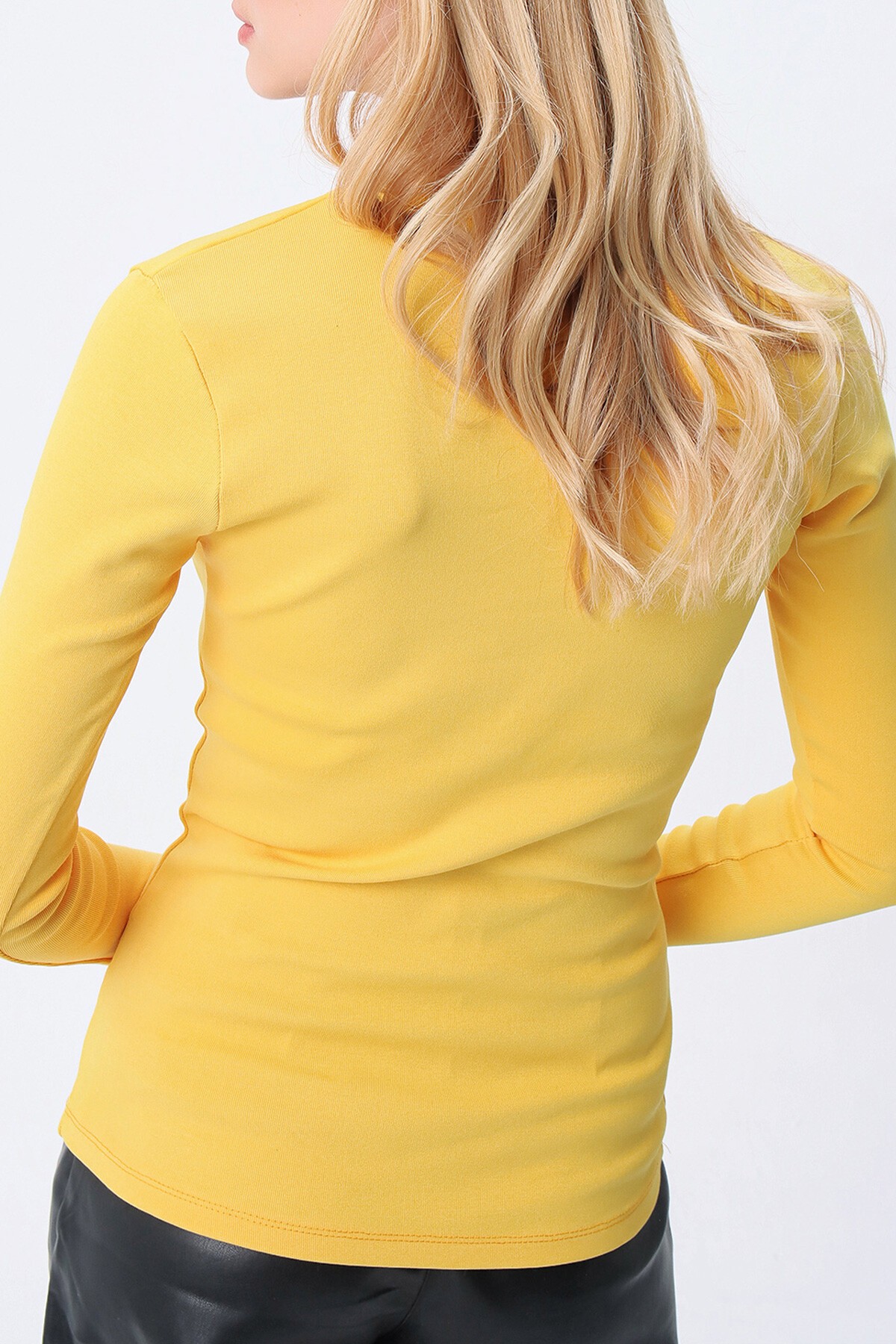 Sarı Çıtçıtlı Zımparalı Kaşkorse Bluz