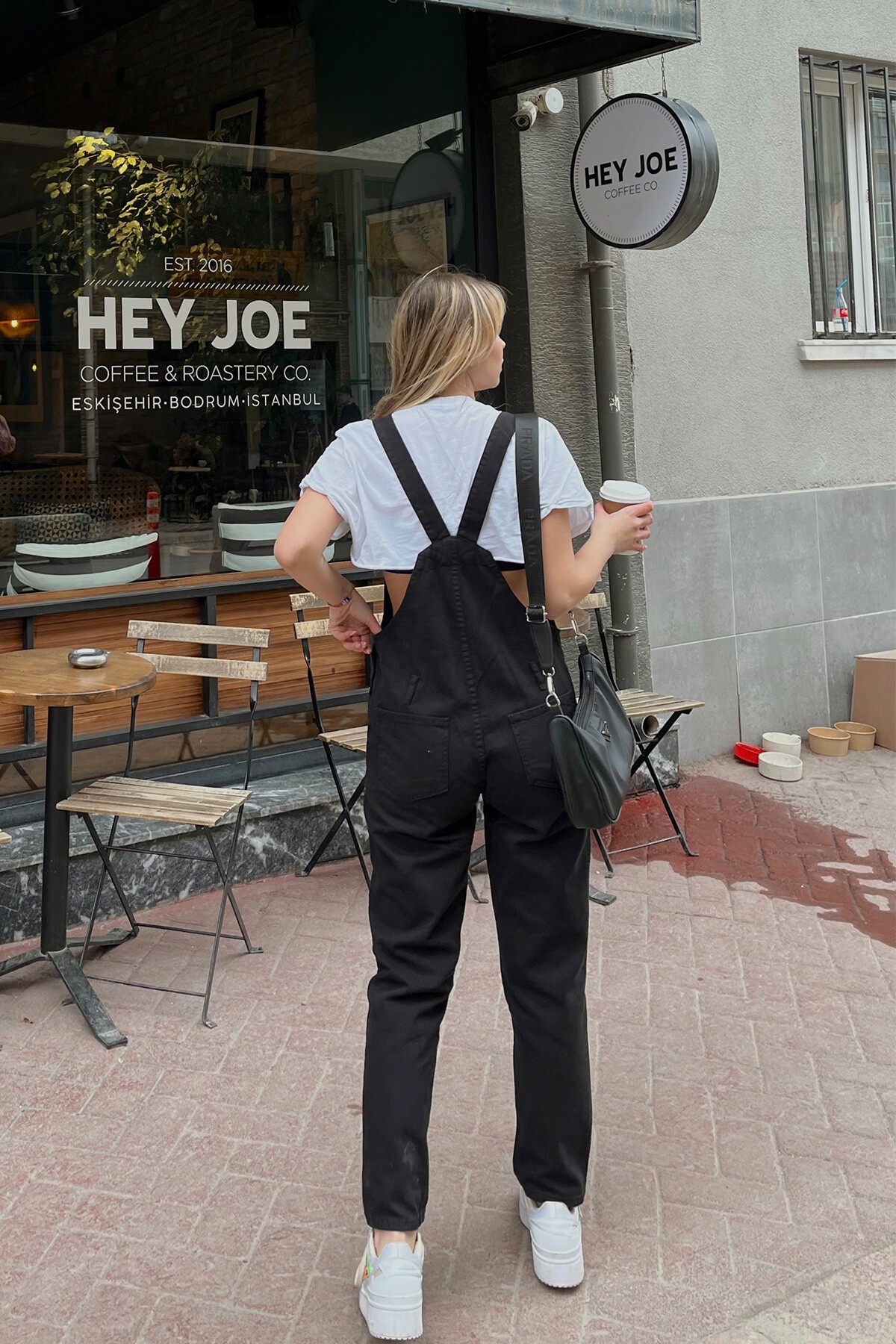 Siyah Denim Bahçıvan Salopet