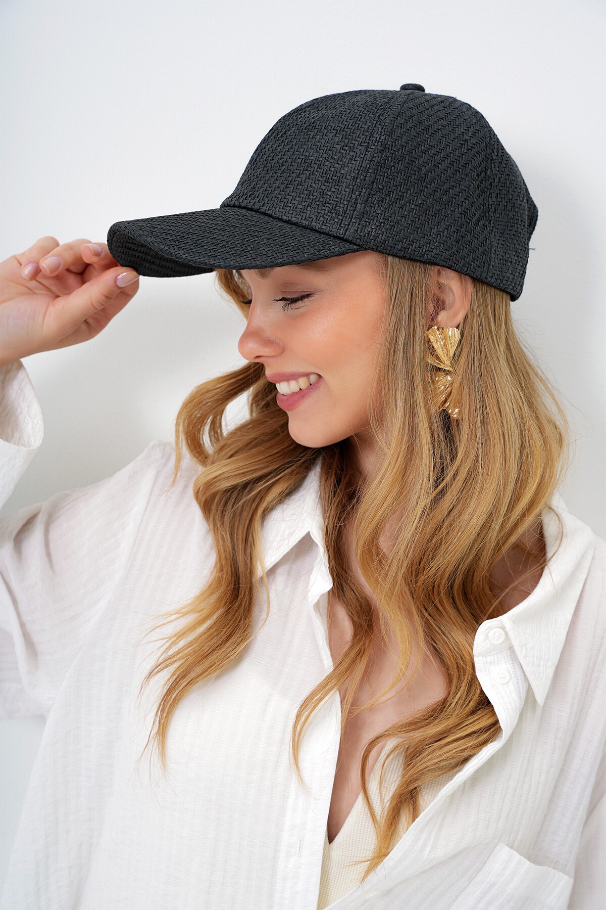 Siyah Hasır Siperli Şapka