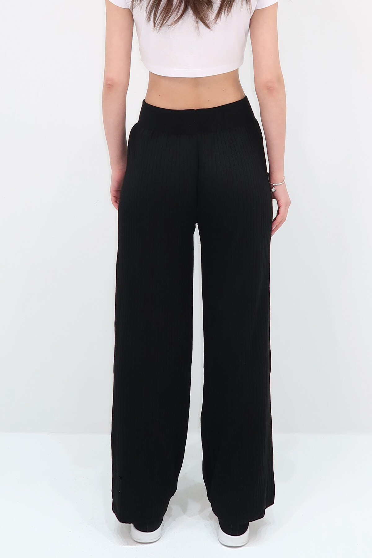 Siyah Triko Palazzo Pantolon