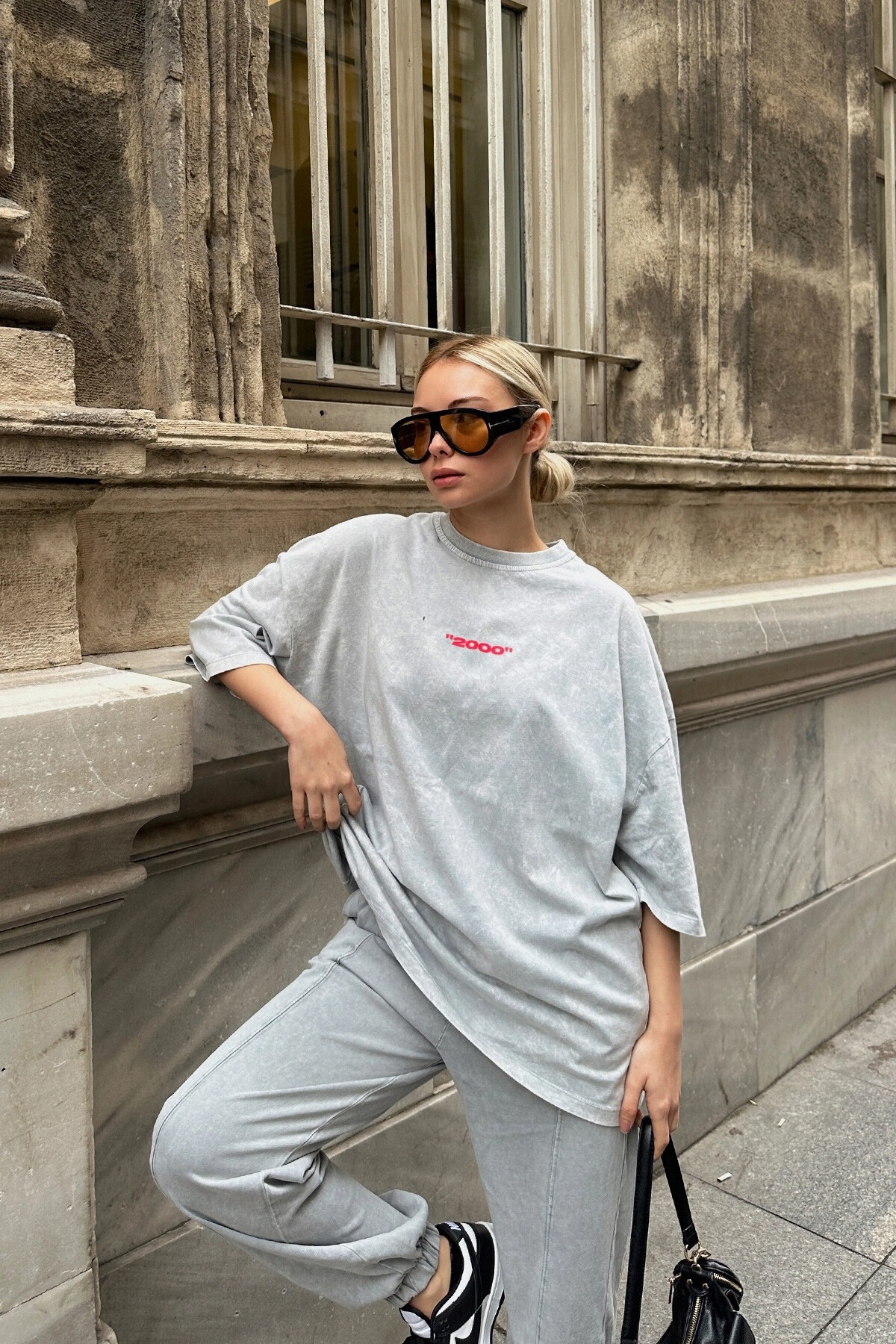 Taş Yıkamalı Dijital Baskılı Oversize Unisex T Shirt