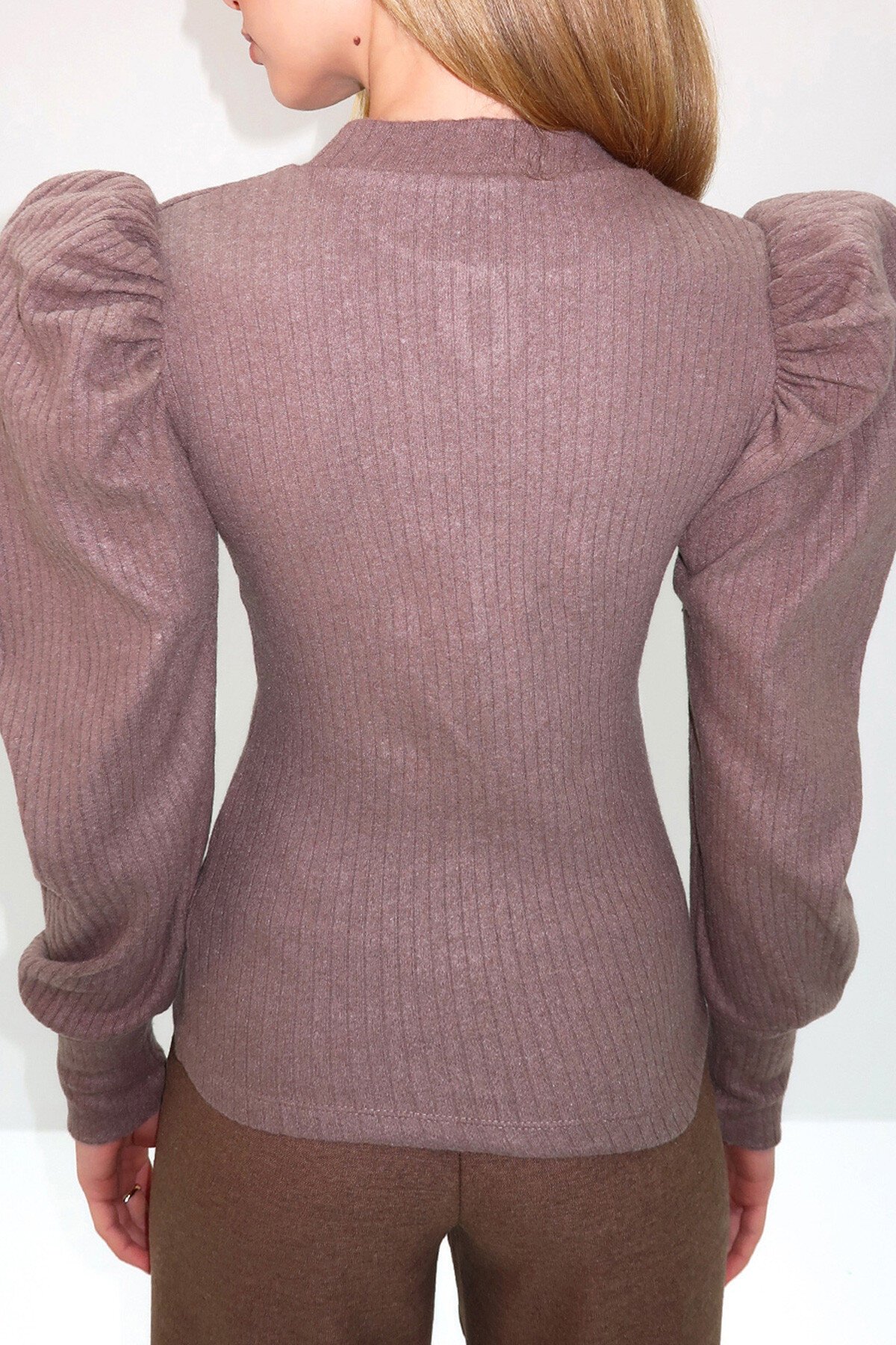 Vizon Bisiklet Yaka Damla Dekolteli Prenses Kol Triko Bluz