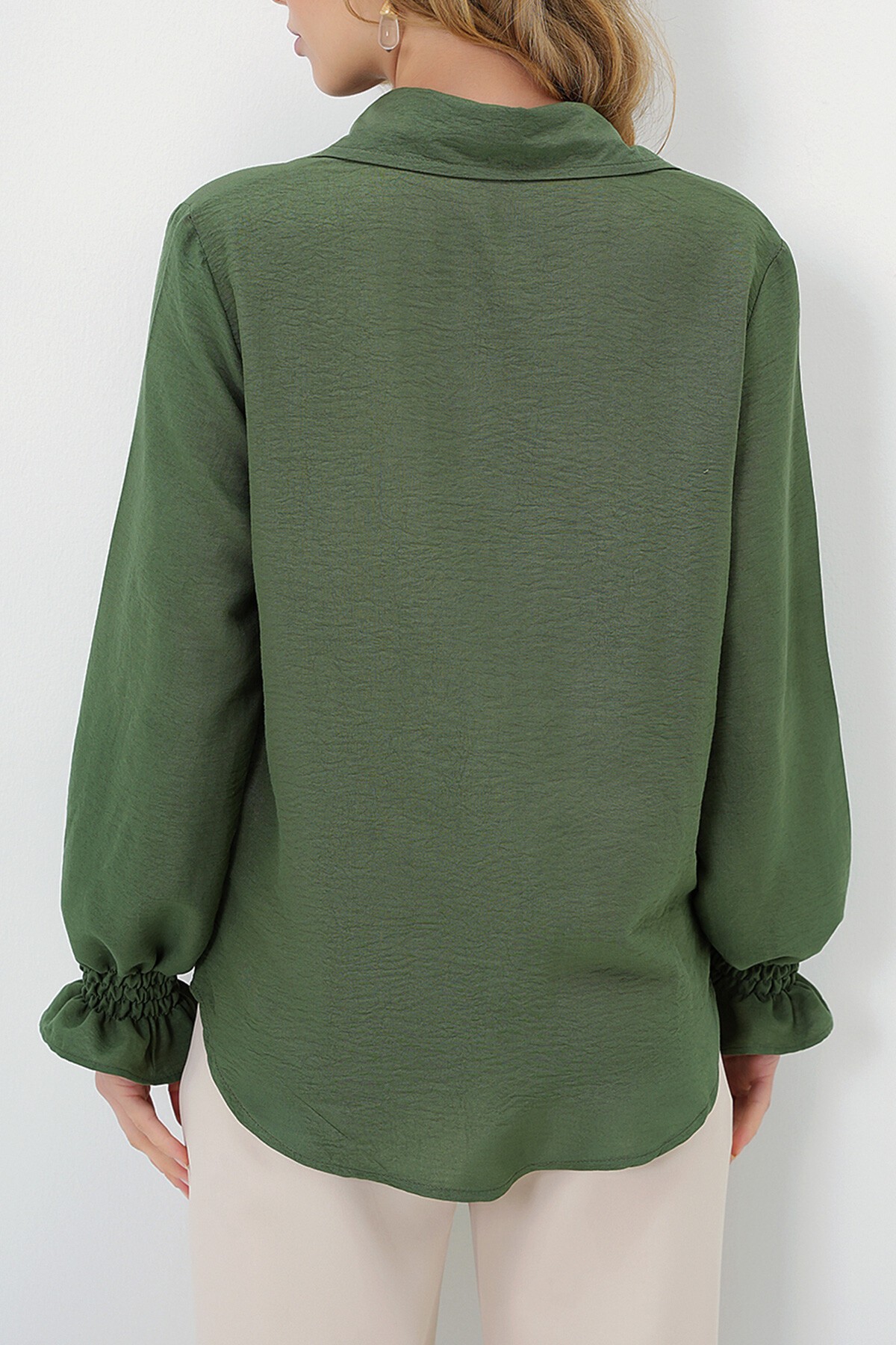 Yeşil İnci Ve Taş İşlemeli Aerobin Gömlek