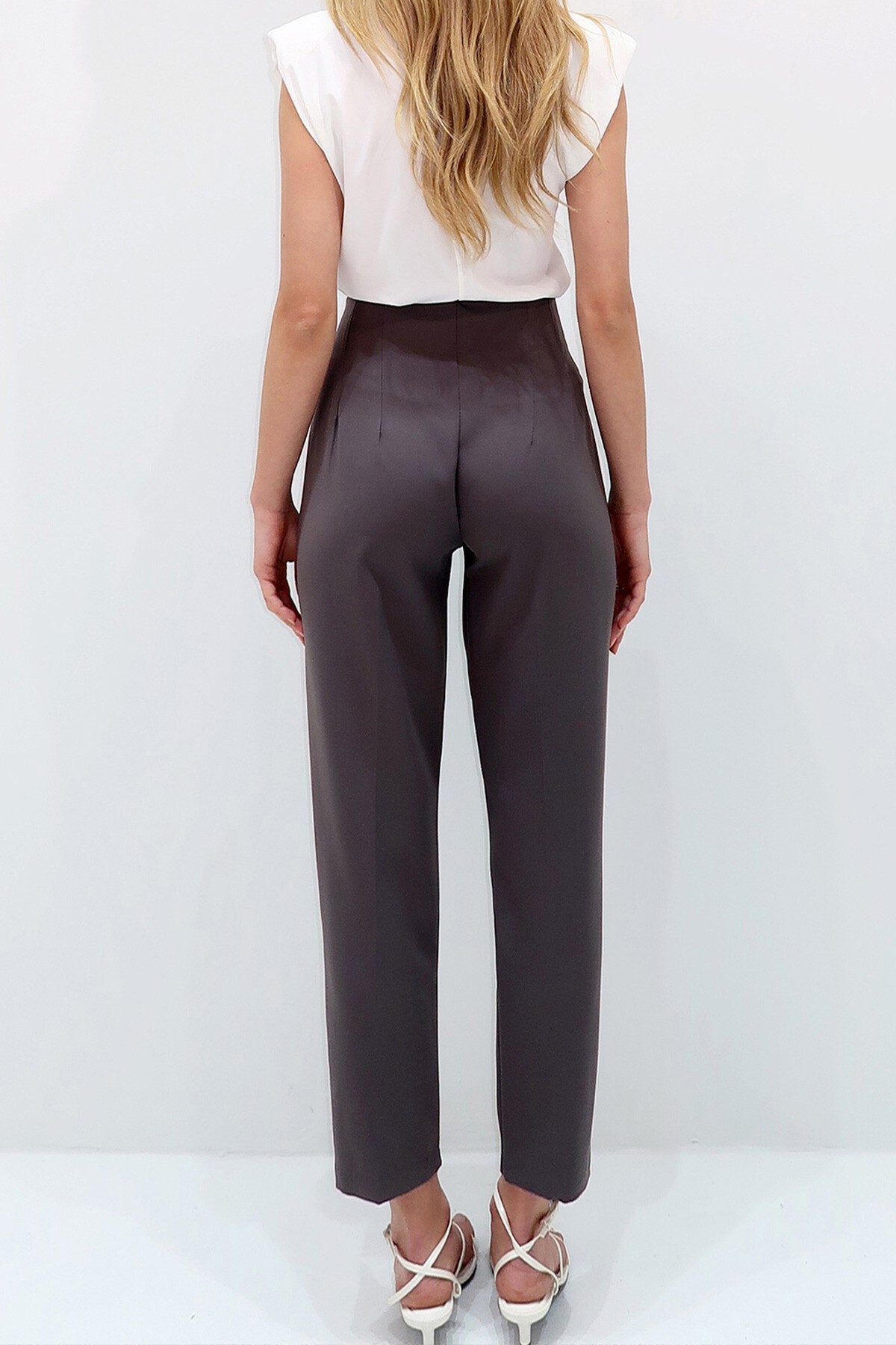 Antrasit Yüksek Bel Havuç Pantolon