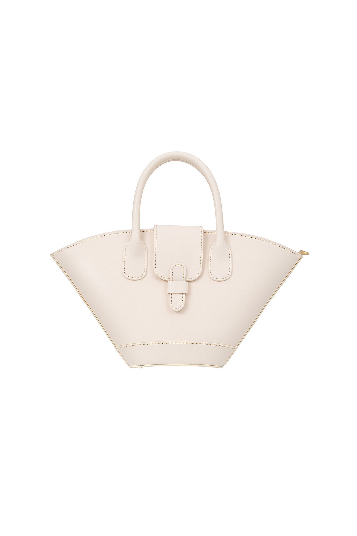 Bej Çıkarılabilir Askılı Kemer Tokalı El Ve Omuz Çantası