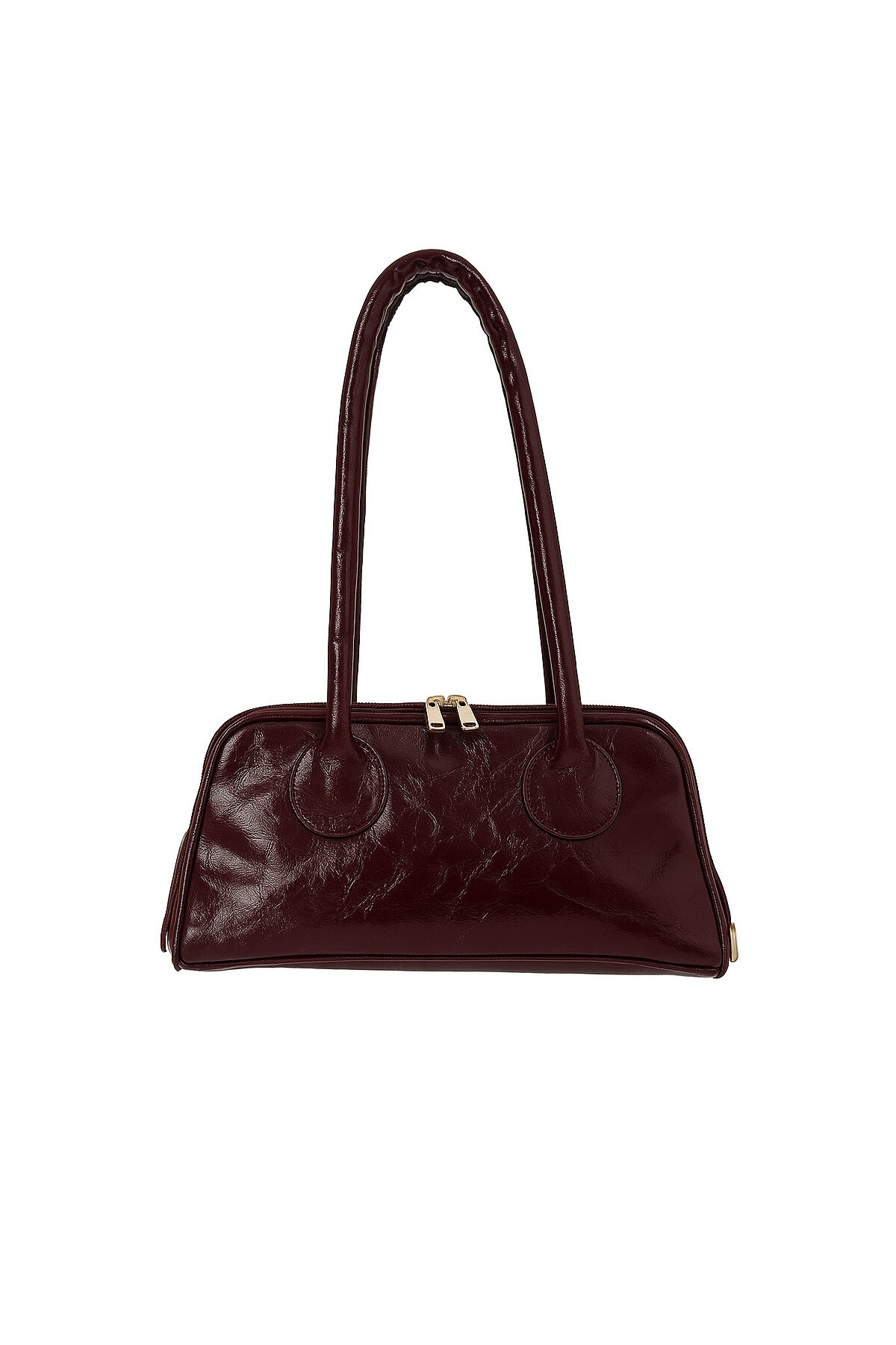 Bordo Tek Bölmeli Rugan Kol Çantası