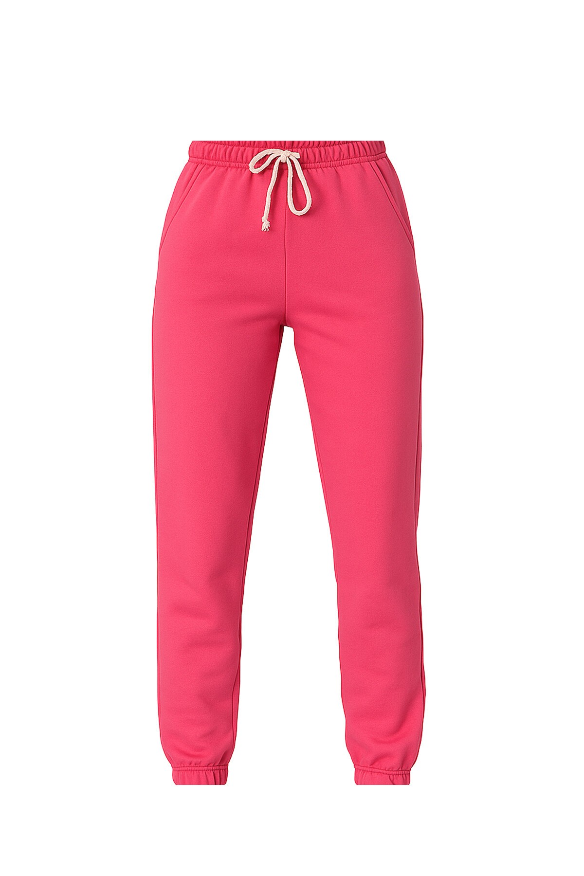 Fuşya Beli Ve Paçası Lastikli Basic Eşofman Altı