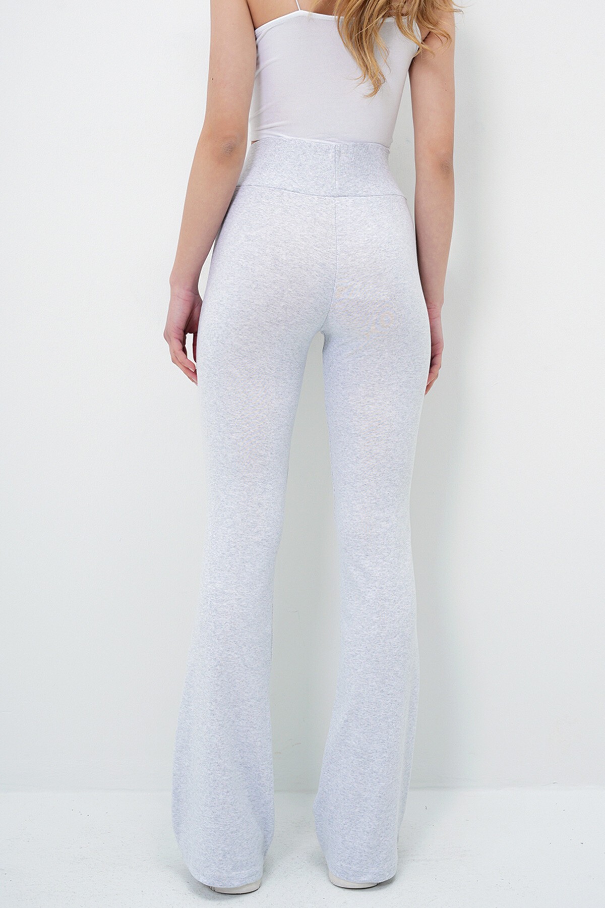 Grimelanj Geniş Kemerli Modal Kumaş İspanyol Paça Tayt Pantolon