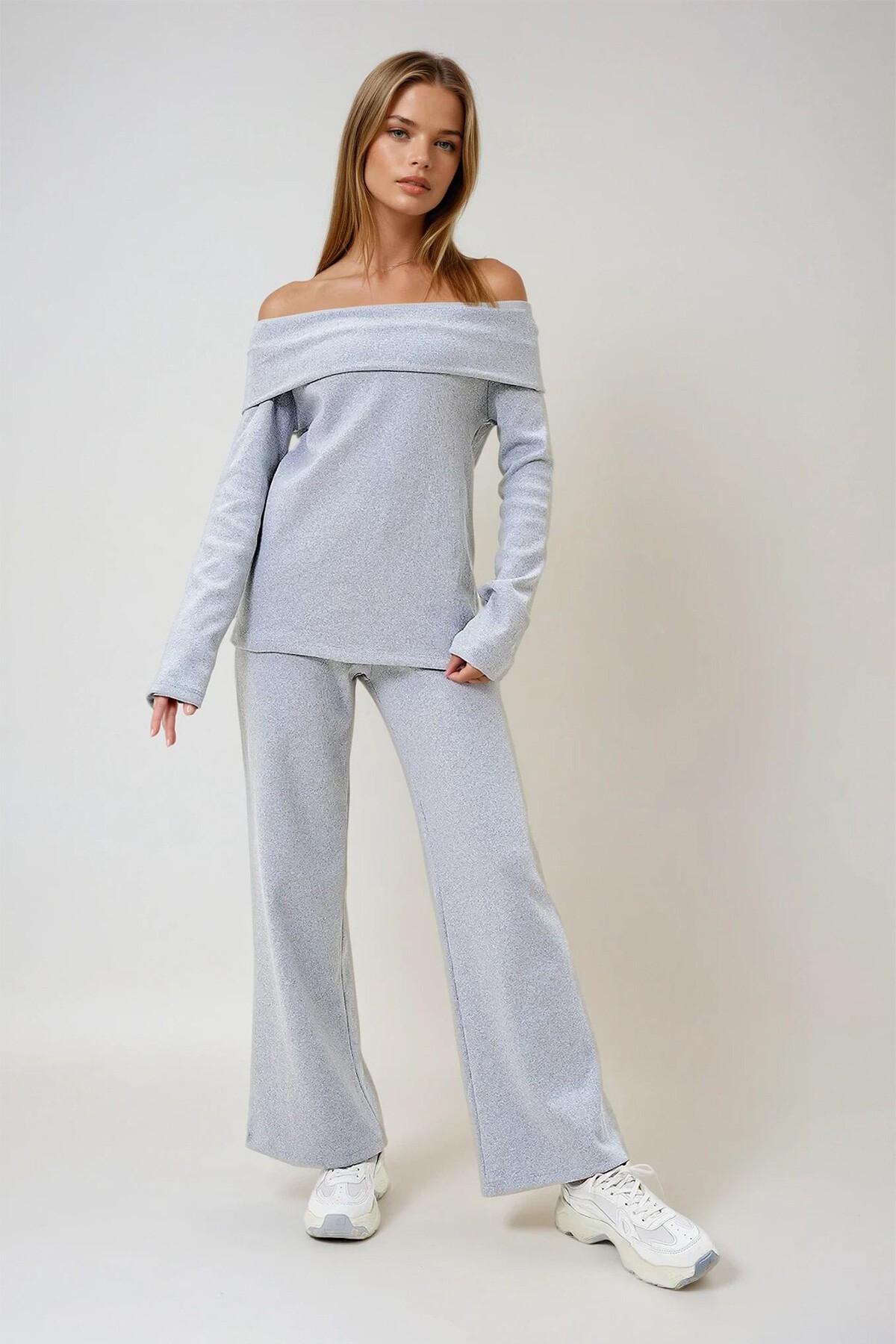 Grimelanj Madonna Yaka Kaşkorse Bluz Ve Pantolon Takım