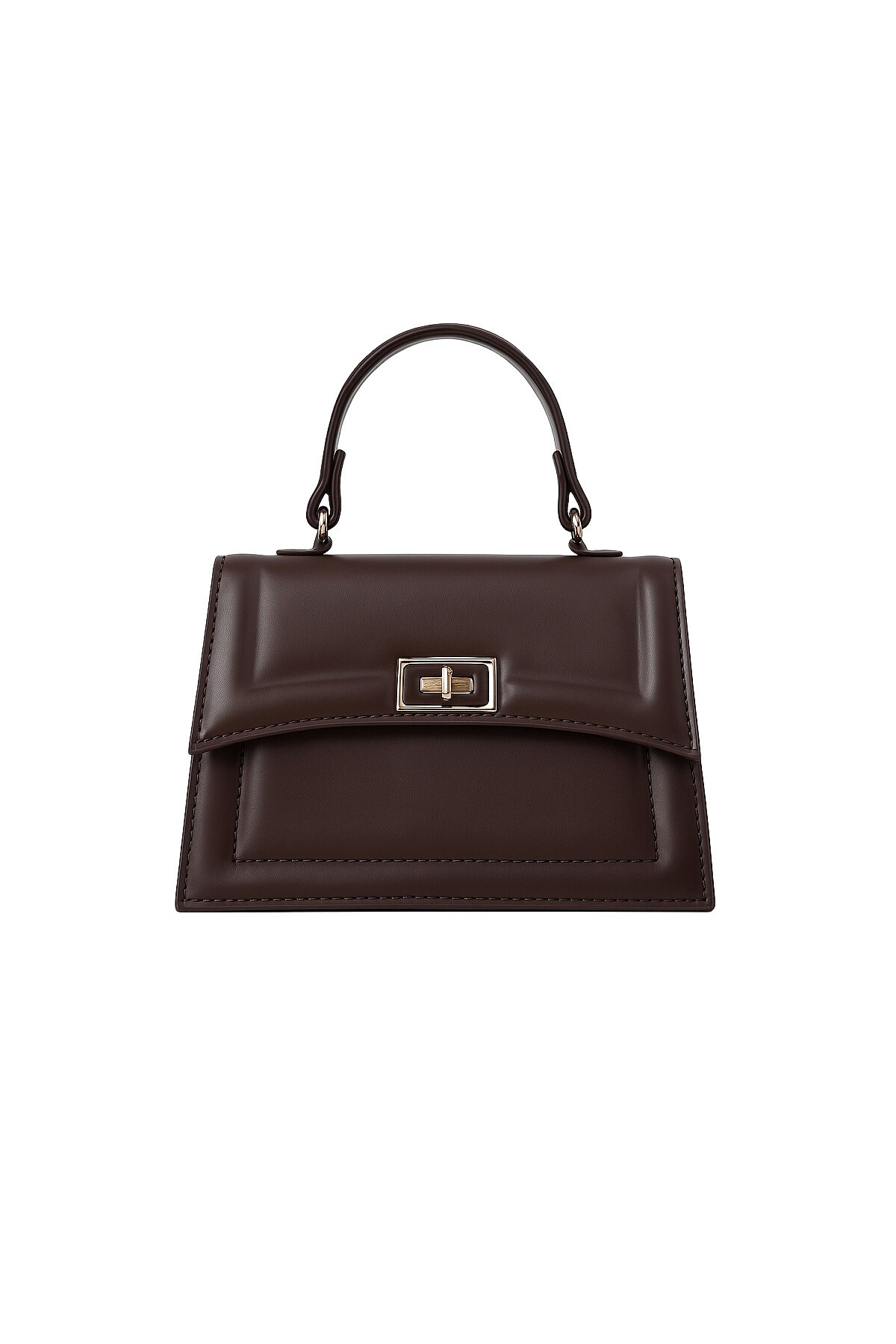 Kahverengi Çıkarılabilir Askılı Kilit Tokalı El Ve Omuz Çantası