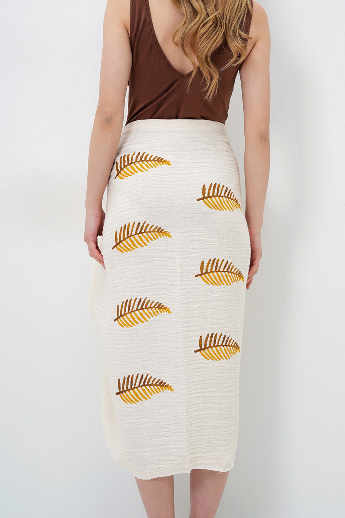 Karamel Desenli Müslin Havlu Pareo