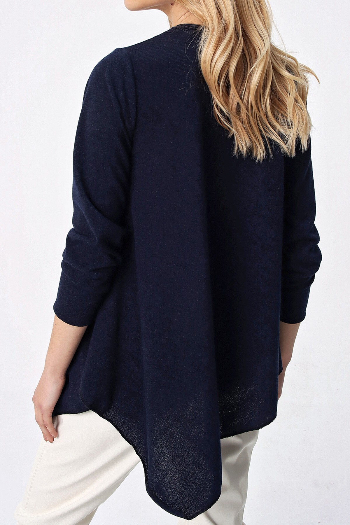 Lacivert Asimetrik Kesim Tunik