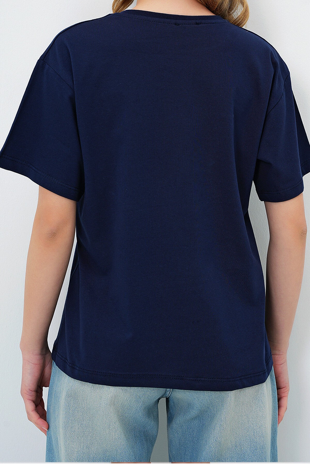 Lacivert Bisiklet Yaka Basic T Shırt