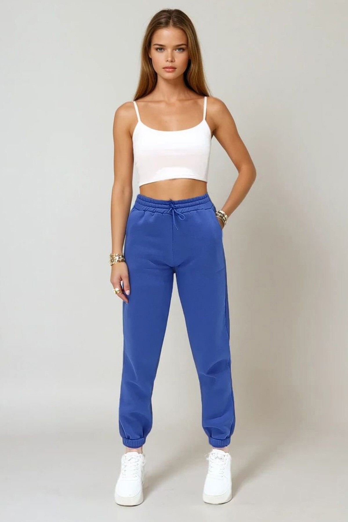 Saks 3 İplik İçi Şardonlu Jogging Eşofman Altı