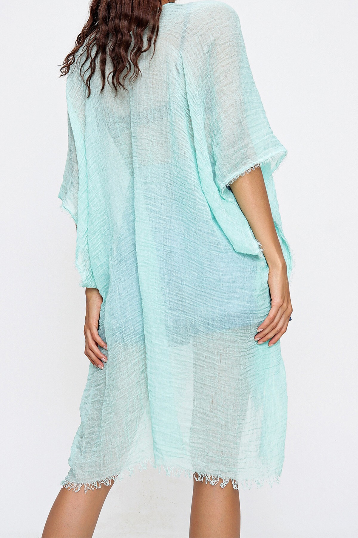 Yeşil Oversize Pamuklu Kimono
