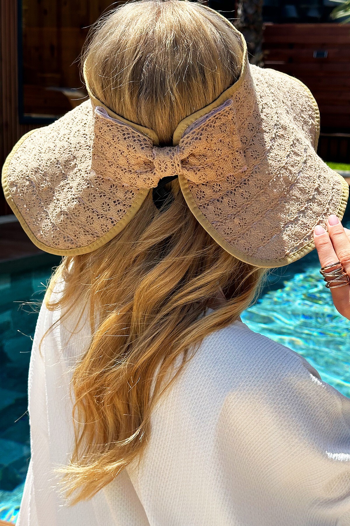 Bej Hasır Plaj Şapka