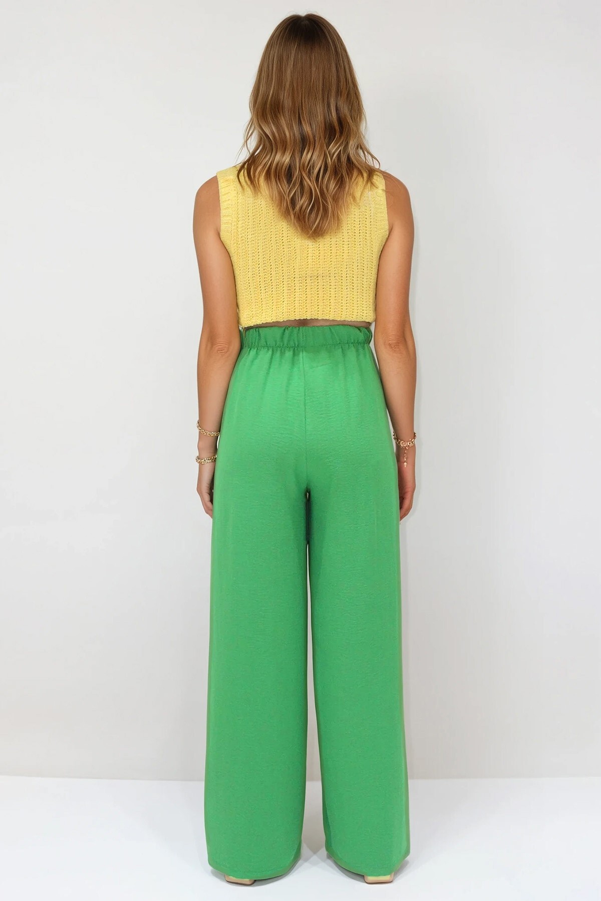 Benetton Bağcıklı Beli Lastikli Aerobin Palazzo Pantolon