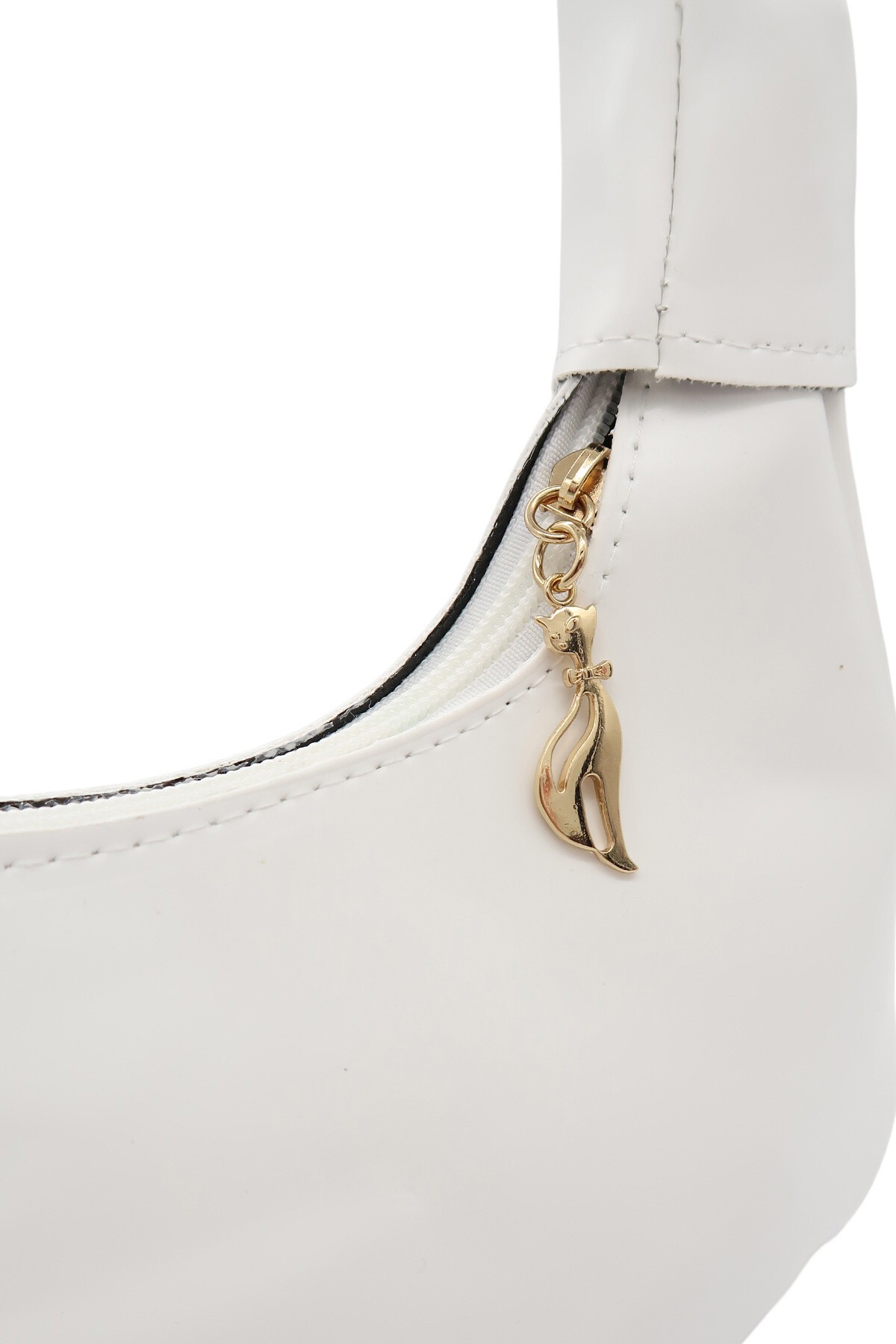 Beyaz Ayarlanabilir Askılı Baget Çanta