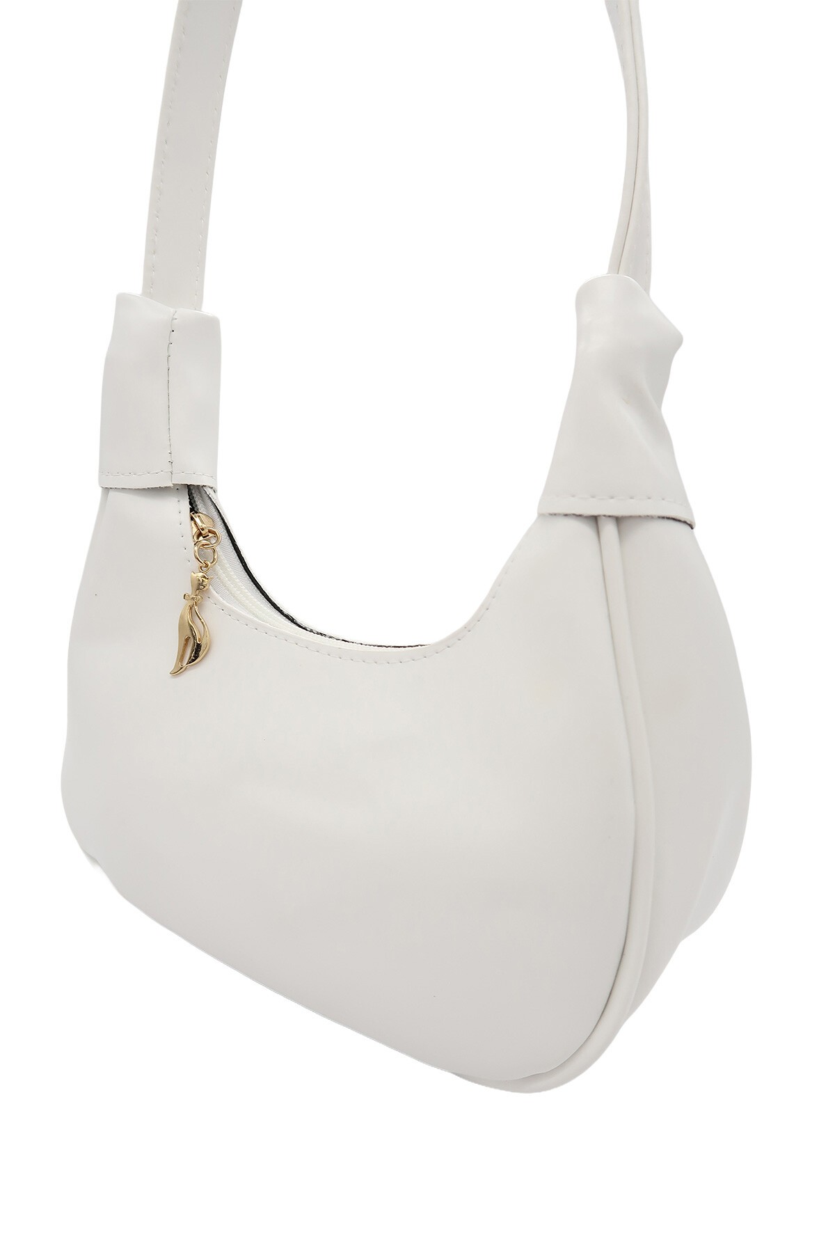 Beyaz Ayarlanabilir Askılı Baget Çanta