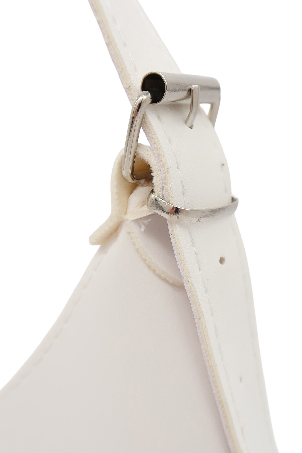 Beyaz Ayarlanabilir Fermuarlı Çanta