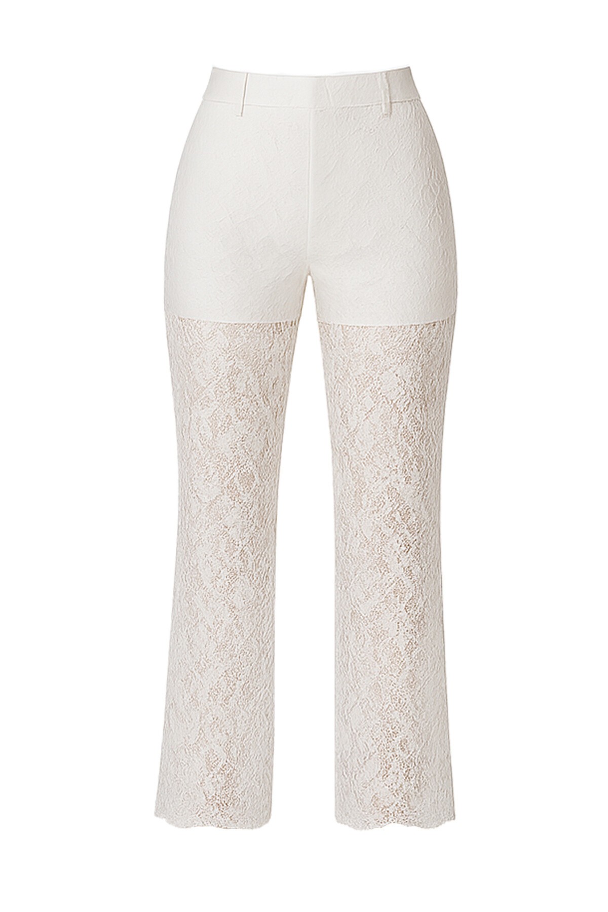 Beyaz Dantel İşlemeli Pantolon Blazer Ceket Büstiyer Ve Çanta Takım Magic Touch V00004