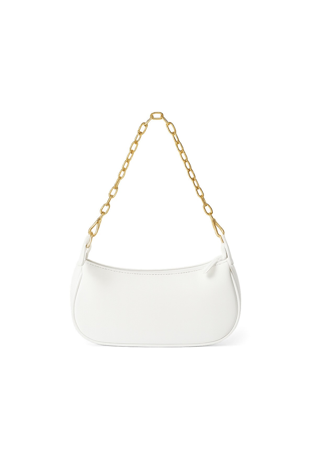 Beyaz Zincir Askılı Baget Çanta