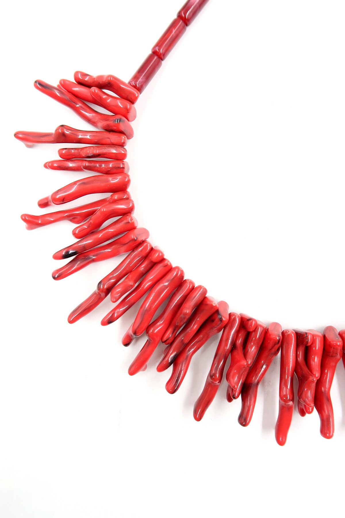 Bordo Bohem Kemik Tasarım Kolye