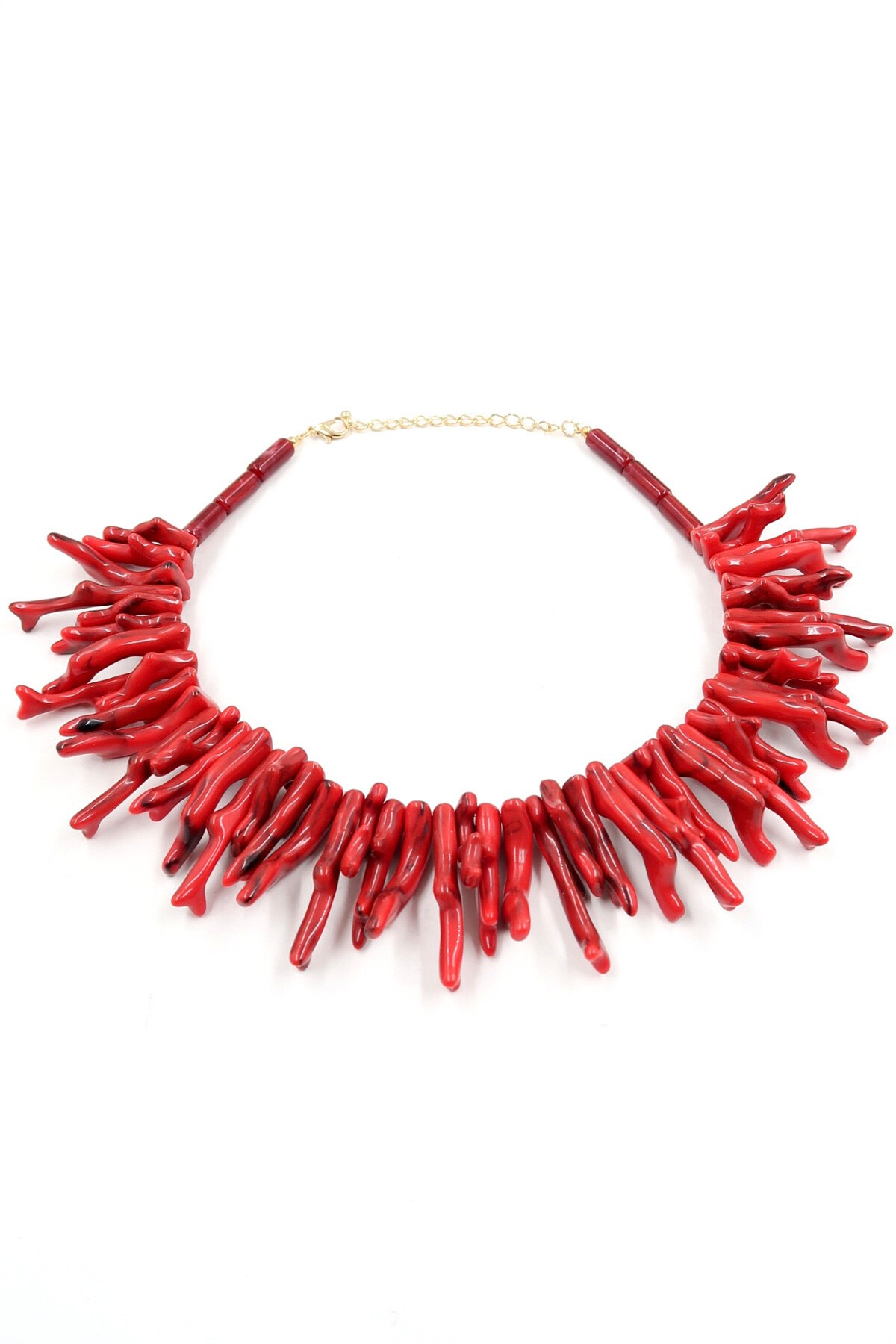 Bordo Bohem Kemik Tasarım Kolye