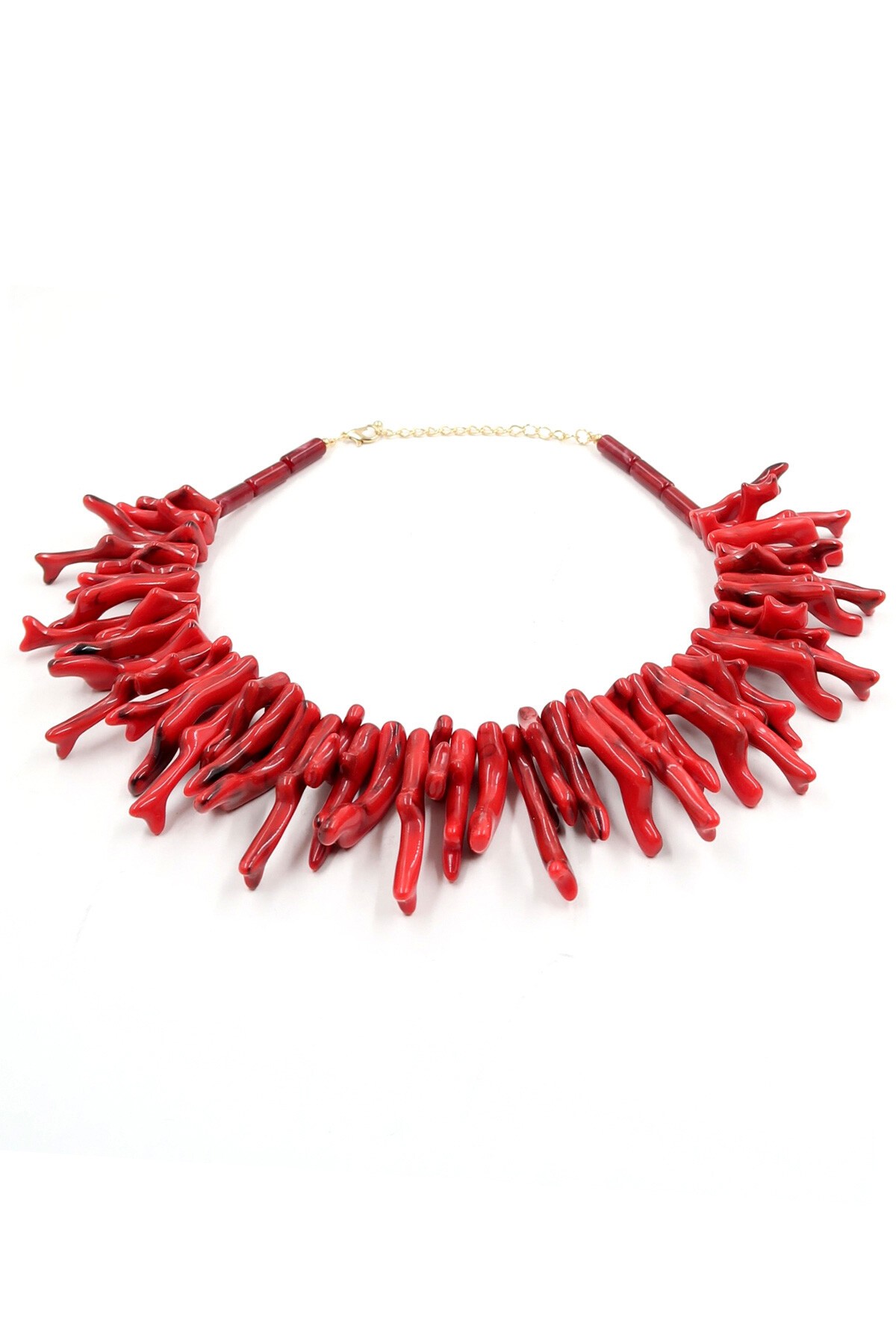 Bordo Bohem Kemik Tasarım Kolye