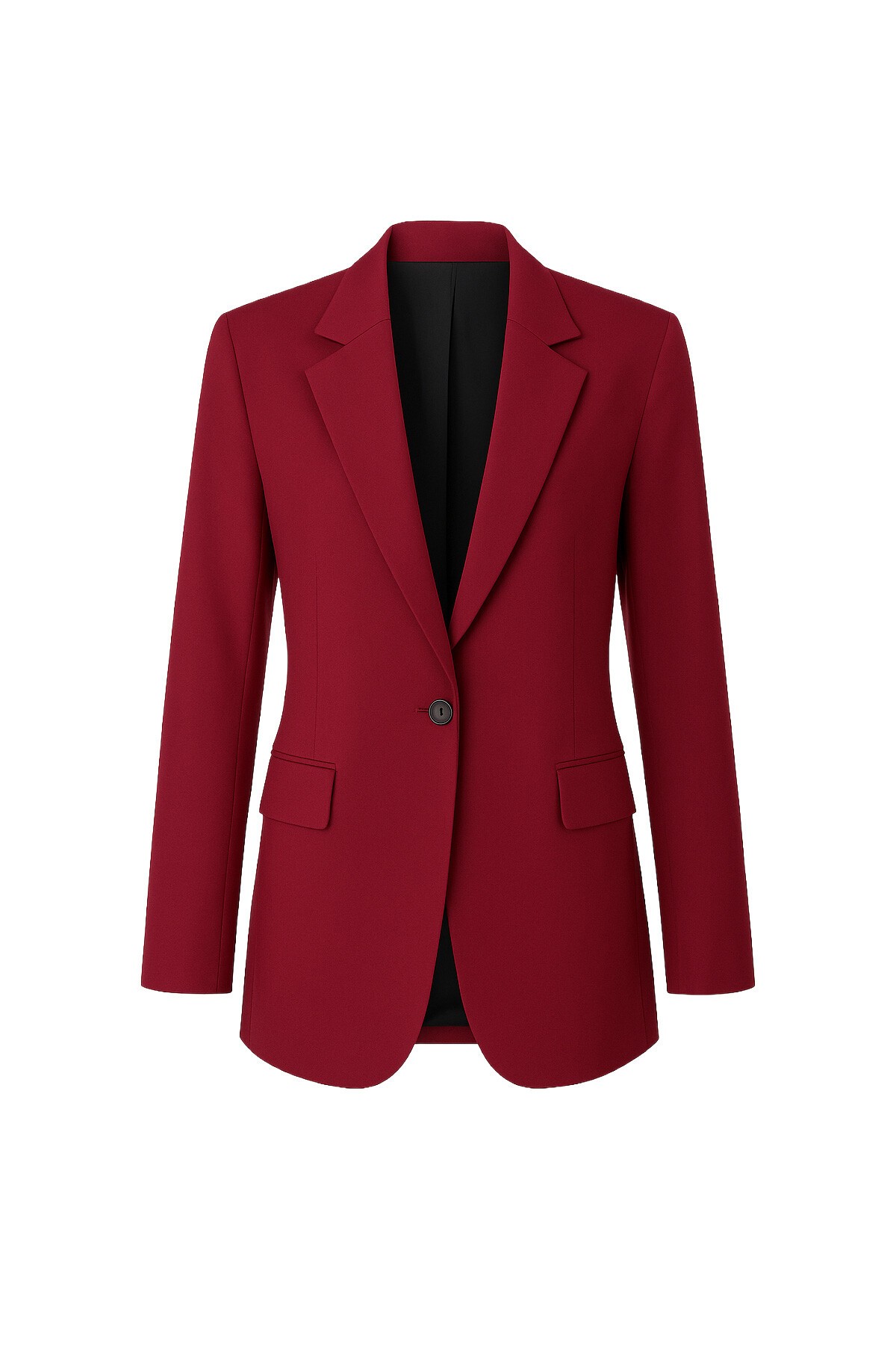 Bordo İçi Astarlı Düğme Kapamalı Blazer Ceket