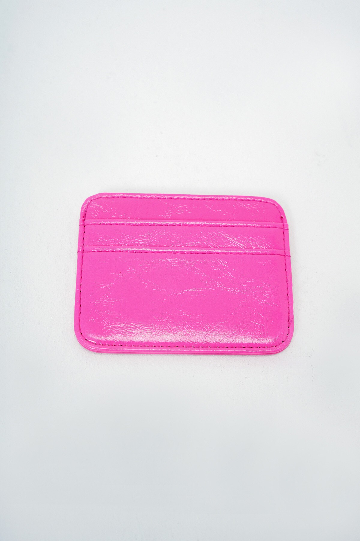 Fuşya Suni Deri Mini Kartlık